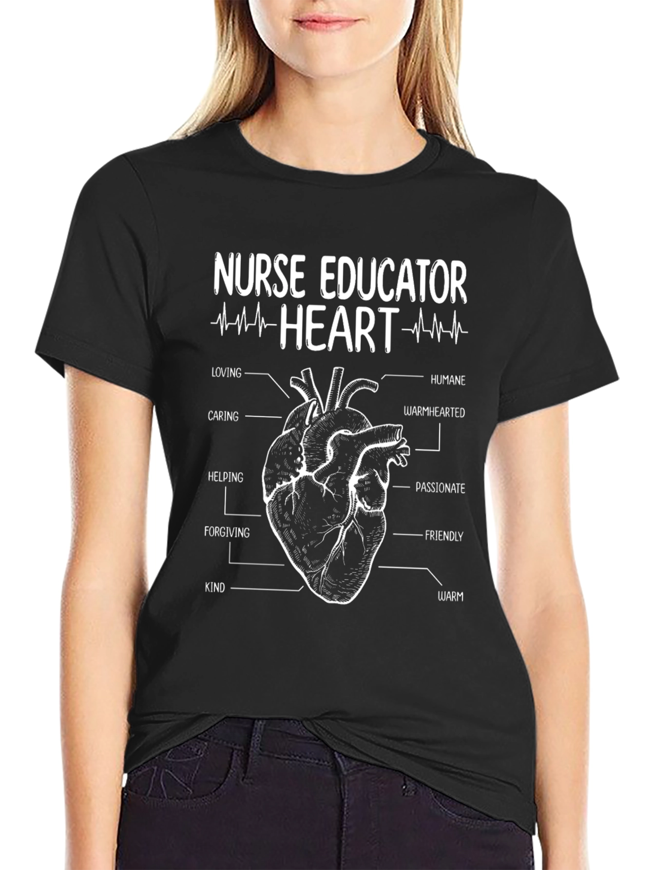 Nurse Educator Heart Anatomy Graphic T-Shirt