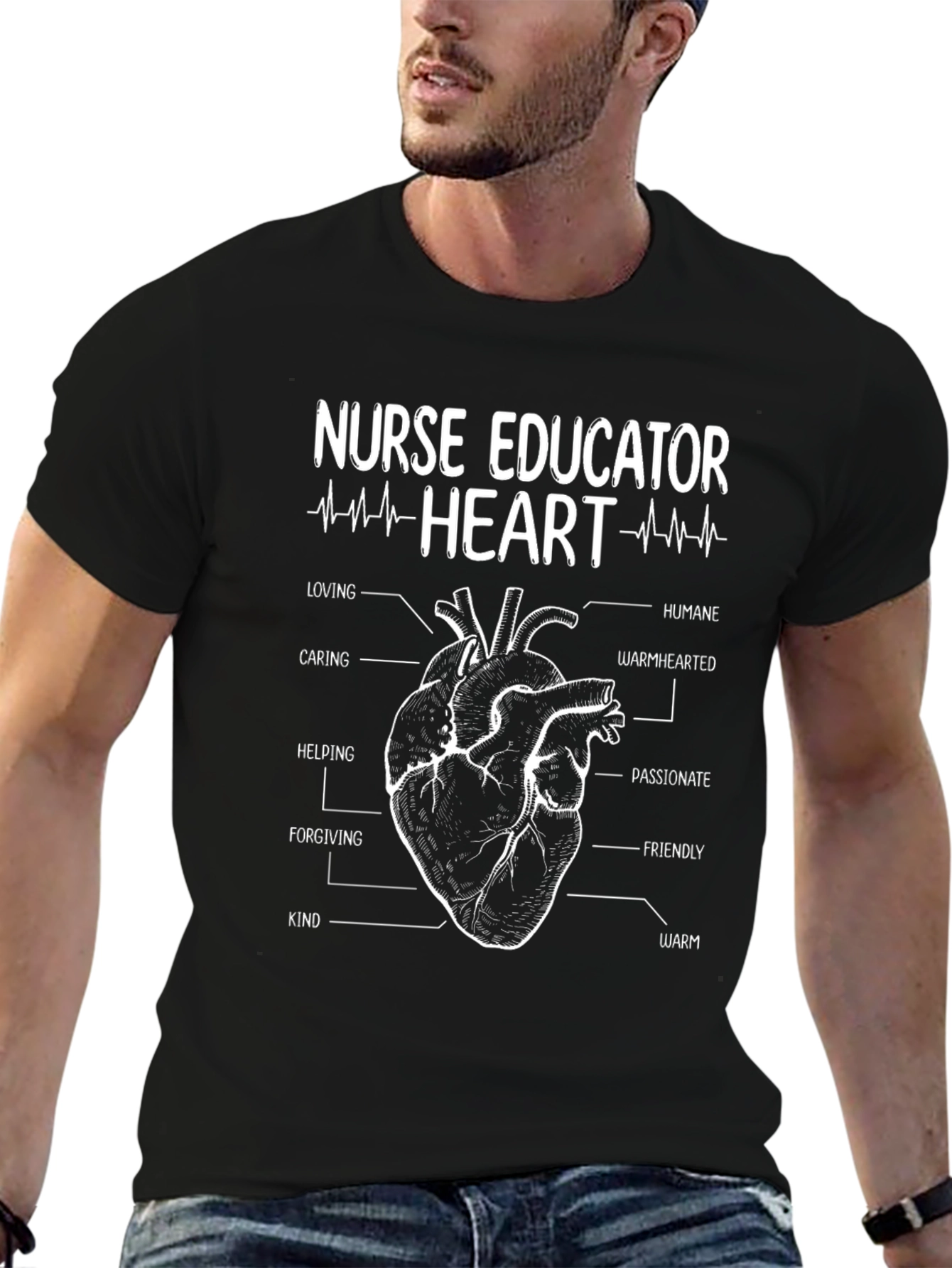 Nurse Educator Heart Anatomy Graphic T-Shirt