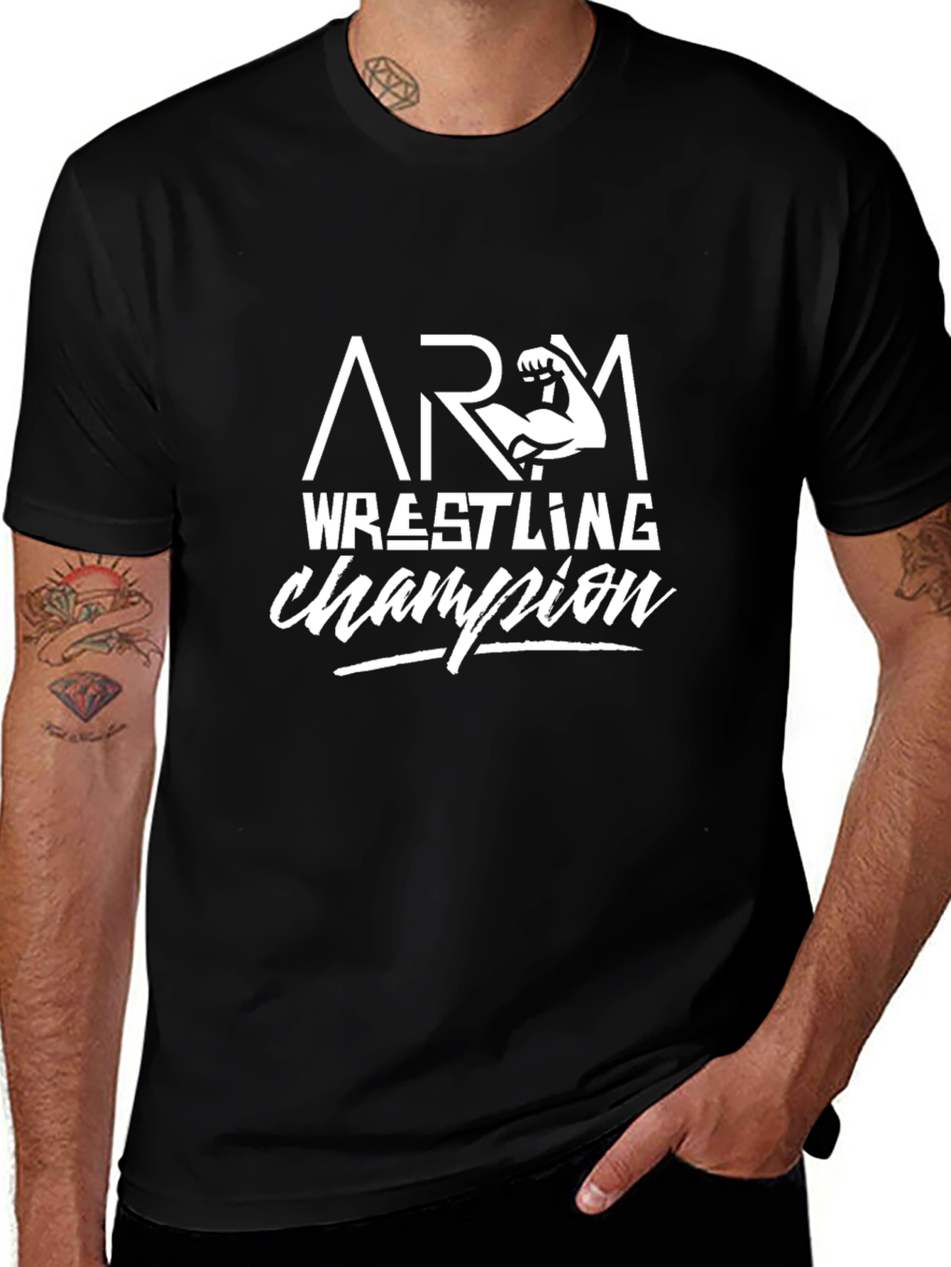 Arm Wrestling Champion Black T-Shirt