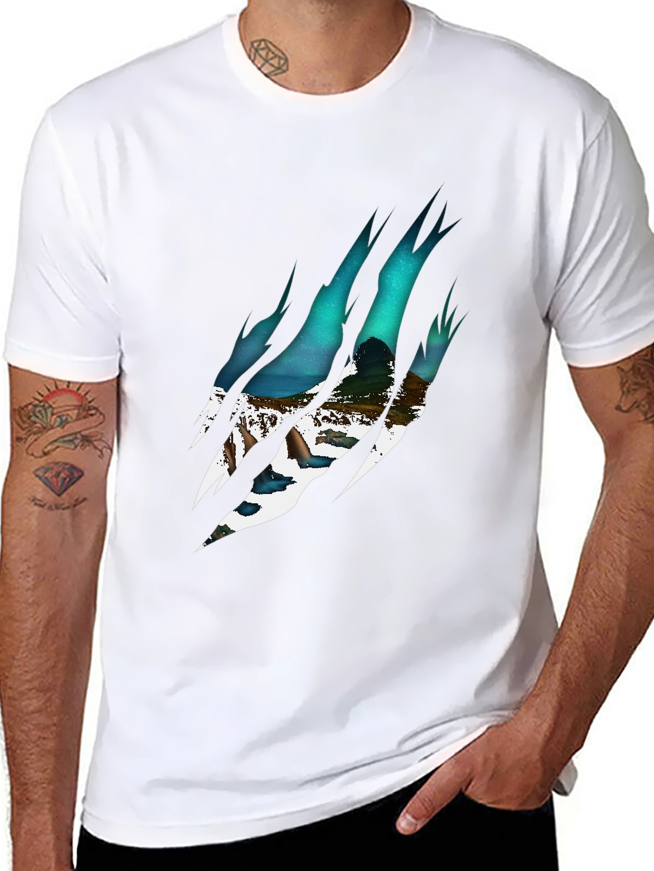 Mens Black Claw Mark Graphic Tee