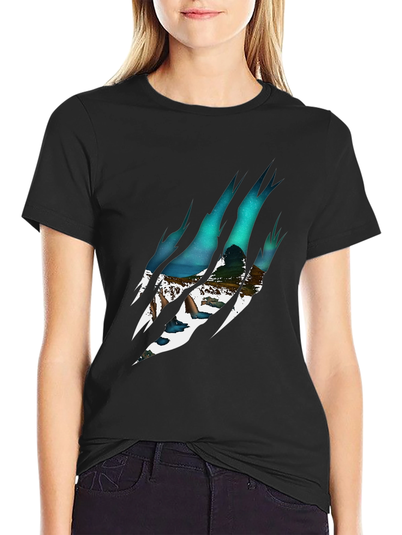 Mens Black Claw Mark Graphic Tee