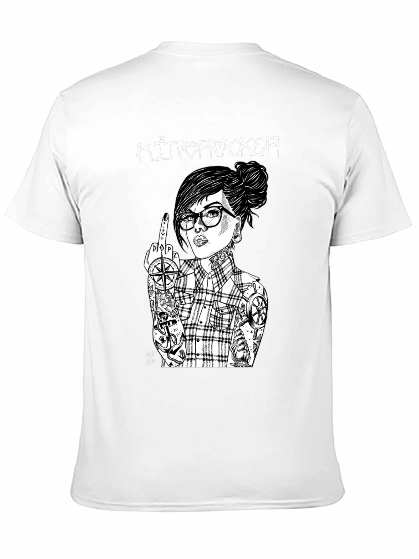 Kingrocker Graphic T-Shirt - Edgy Tattooed Woman Design