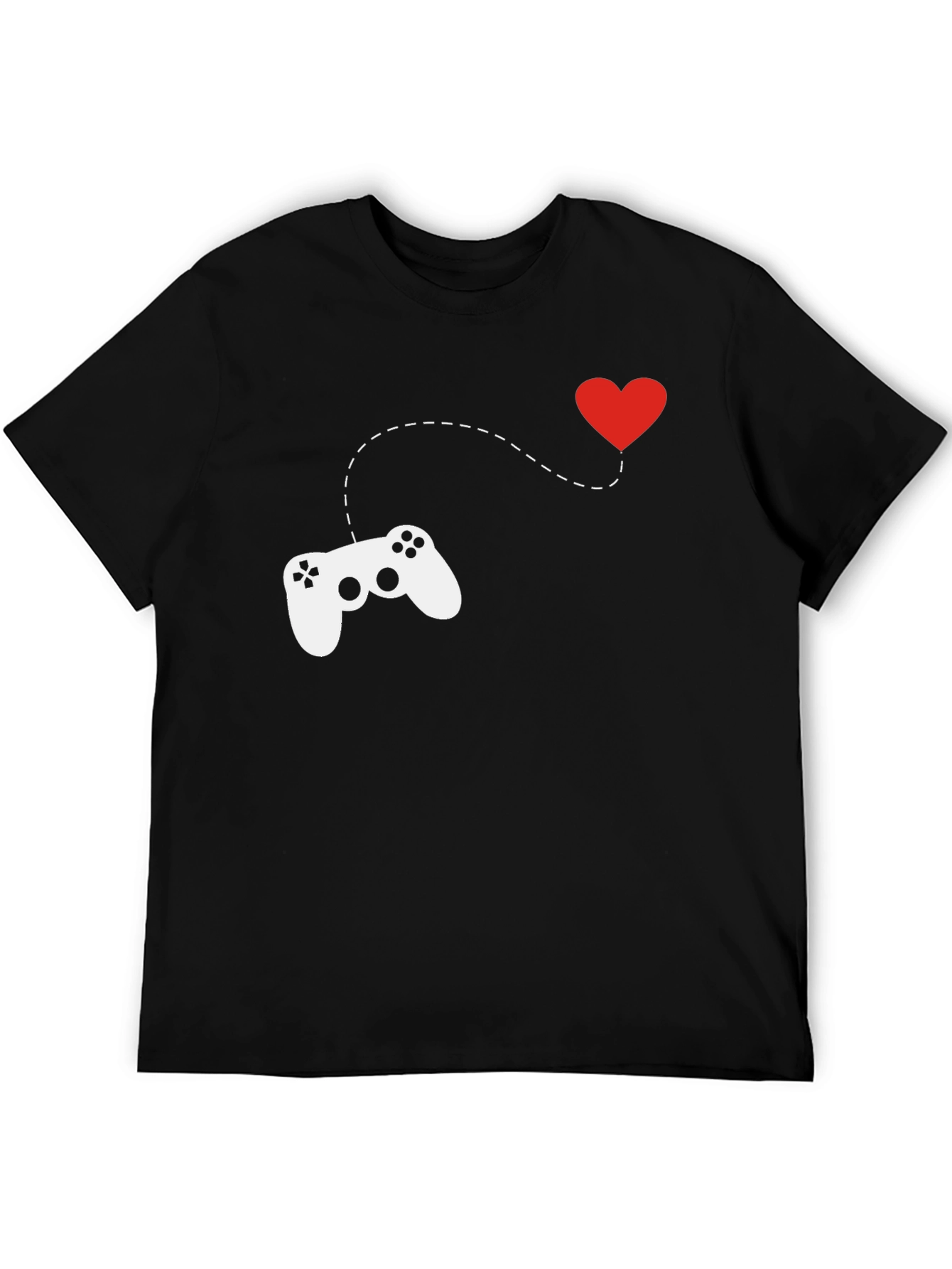 Gamer Love T-Shirt - Black Cotton Crew Neck Tee