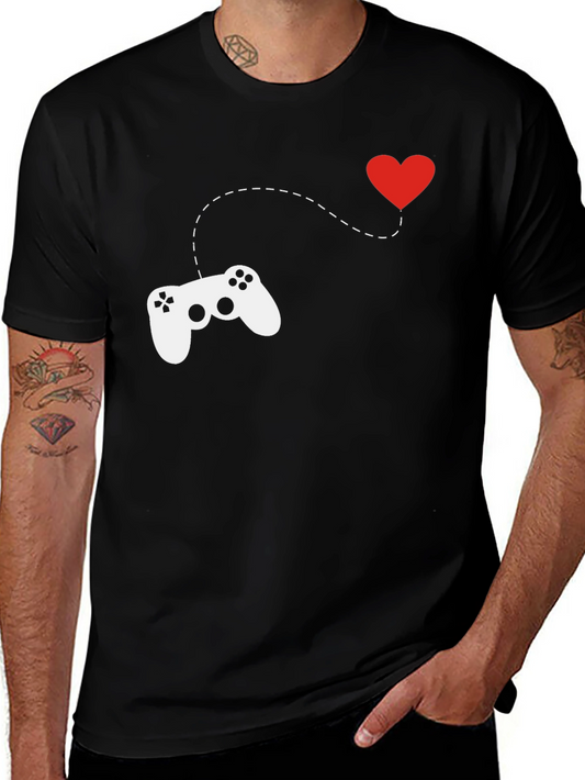 Gamer Love T-Shirt - Black Cotton Crew Neck Tee