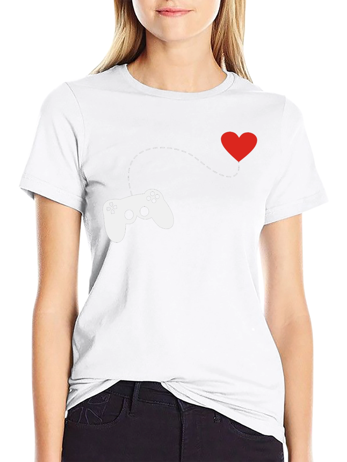 Gamer Love T-Shirt - Black Cotton Crew Neck Tee