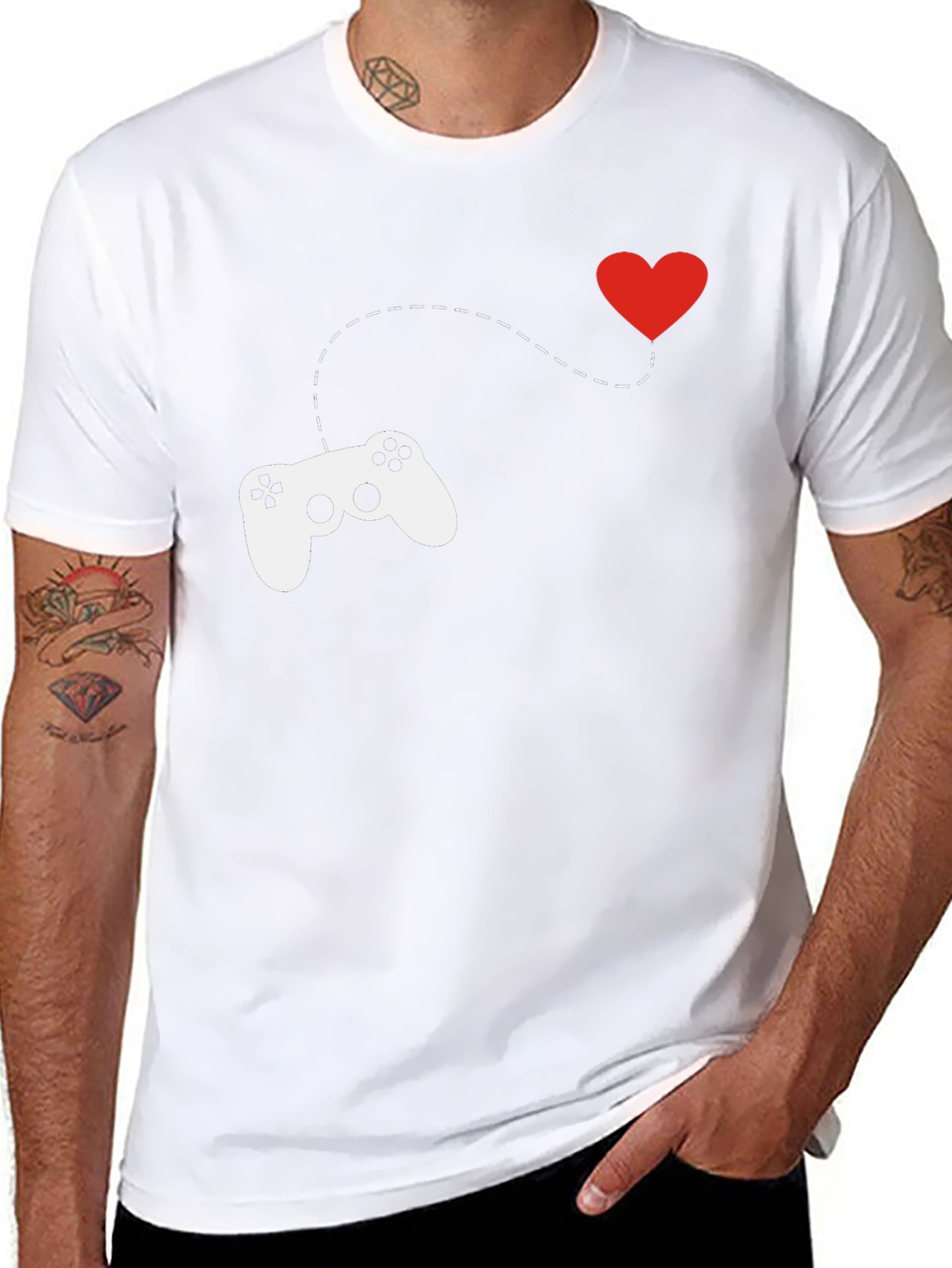 Gamer Love T-Shirt - Black Cotton Crew Neck Tee