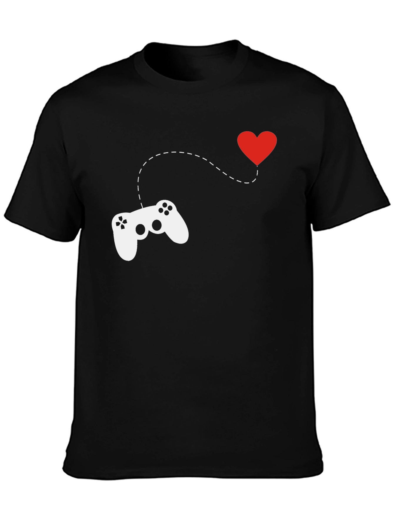 Gamer Love T-Shirt - Black Cotton Crew Neck Tee