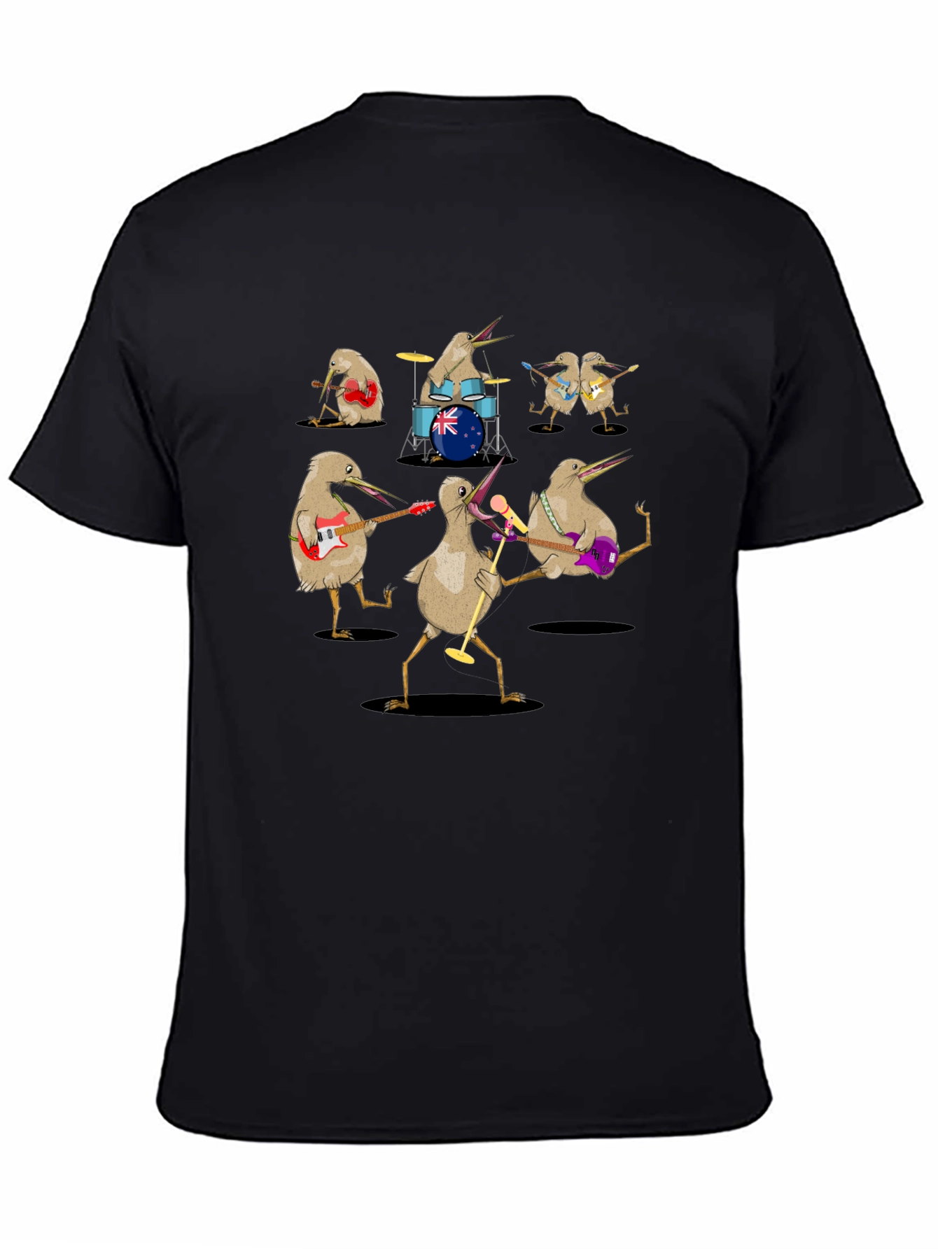 Kiwi Bird Rock Band Graphic T-Shirt