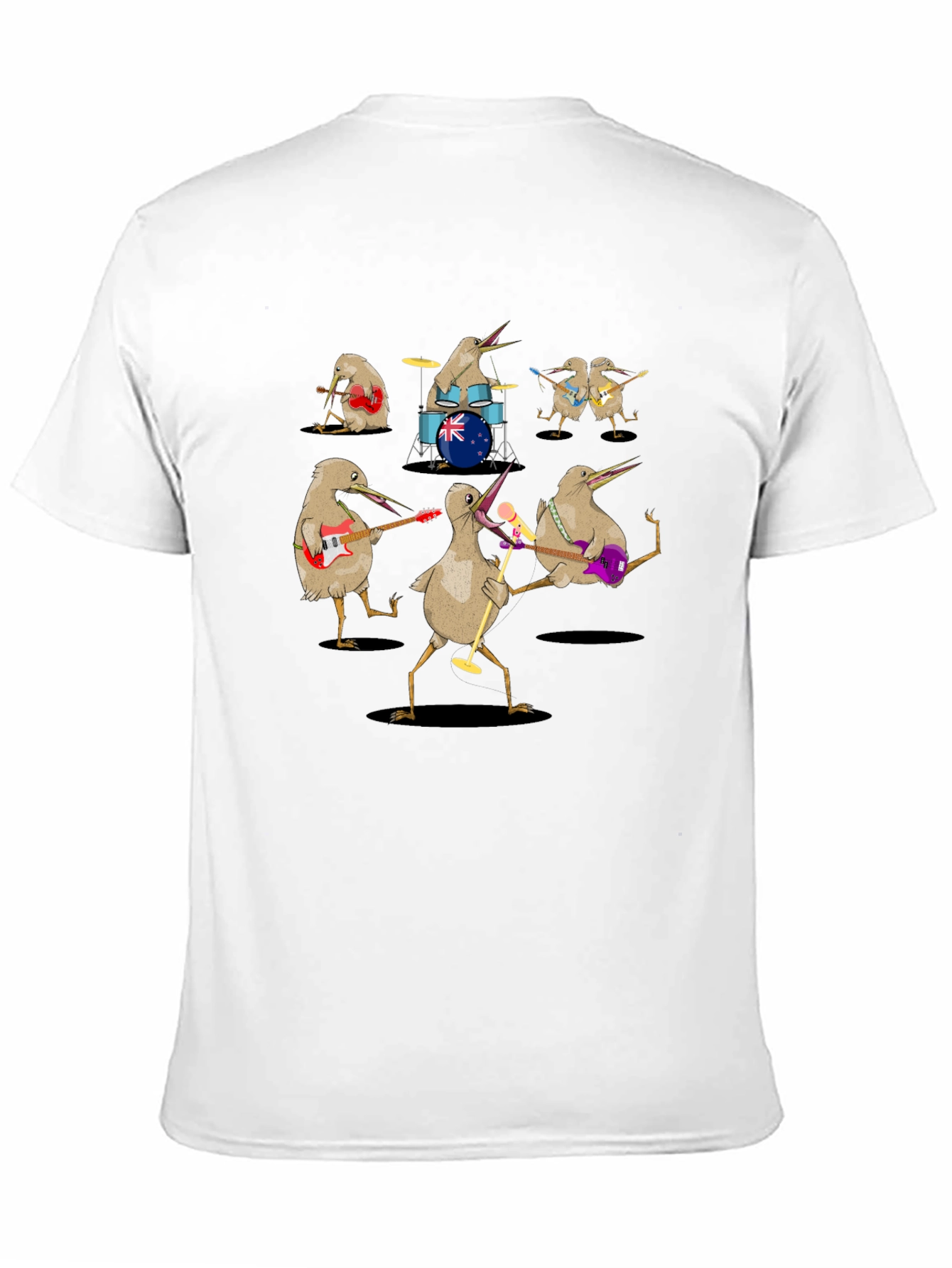 Kiwi Bird Rock Band Graphic T-Shirt