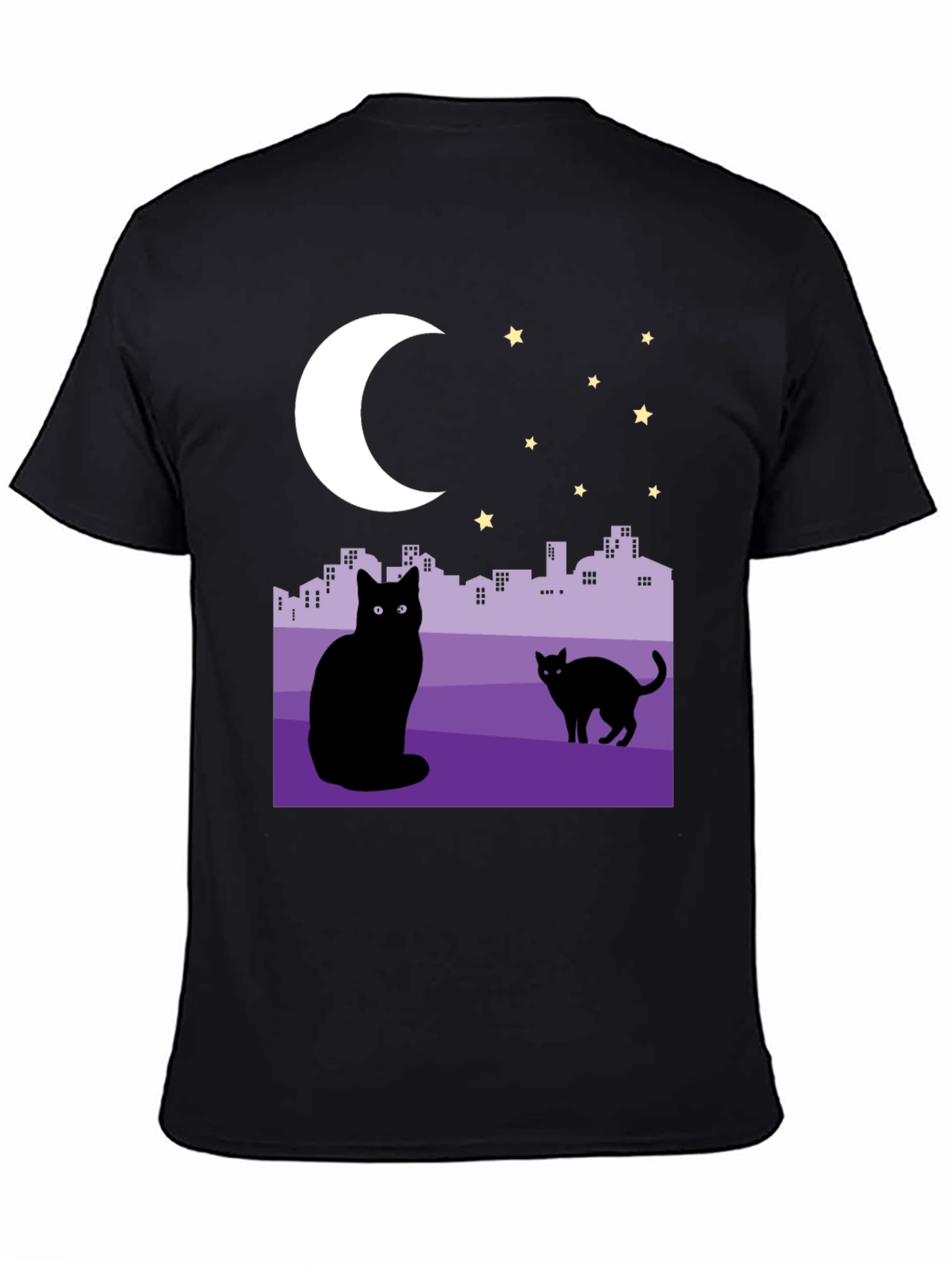 Cats Under the Moon Graphic T-Shirt