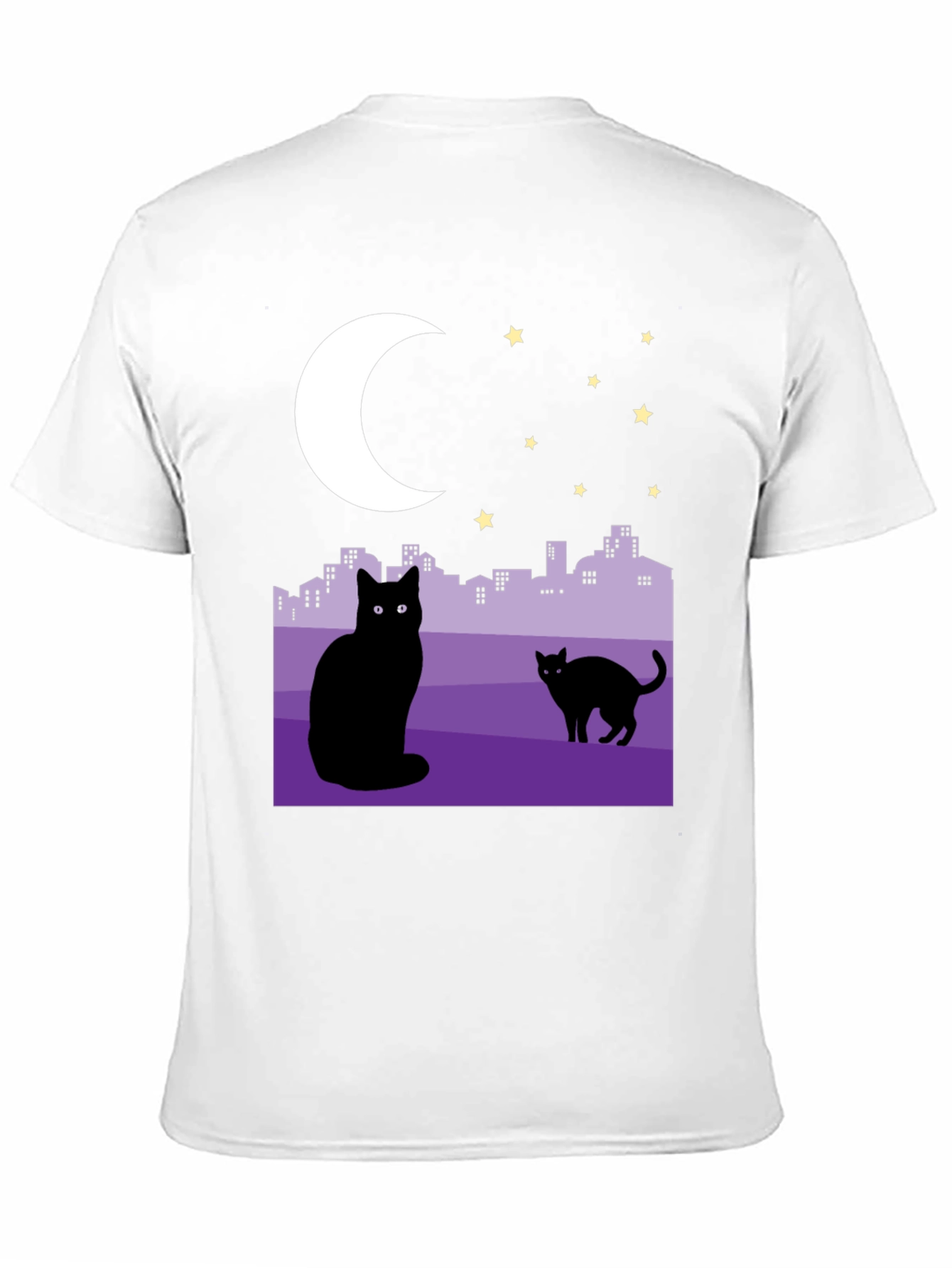 Cats Under the Moon Graphic T-Shirt