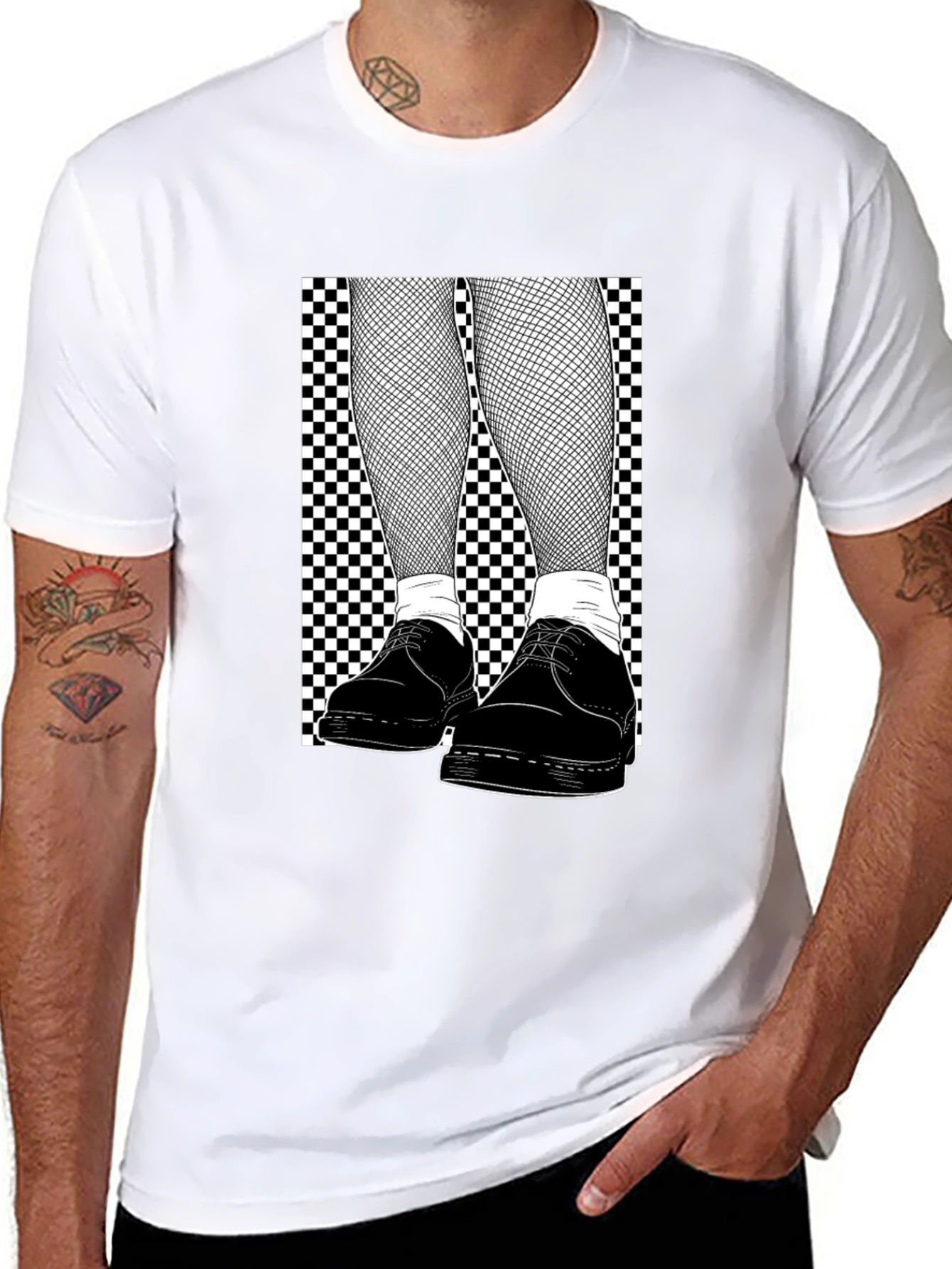 Checkered Style Graphic Tee