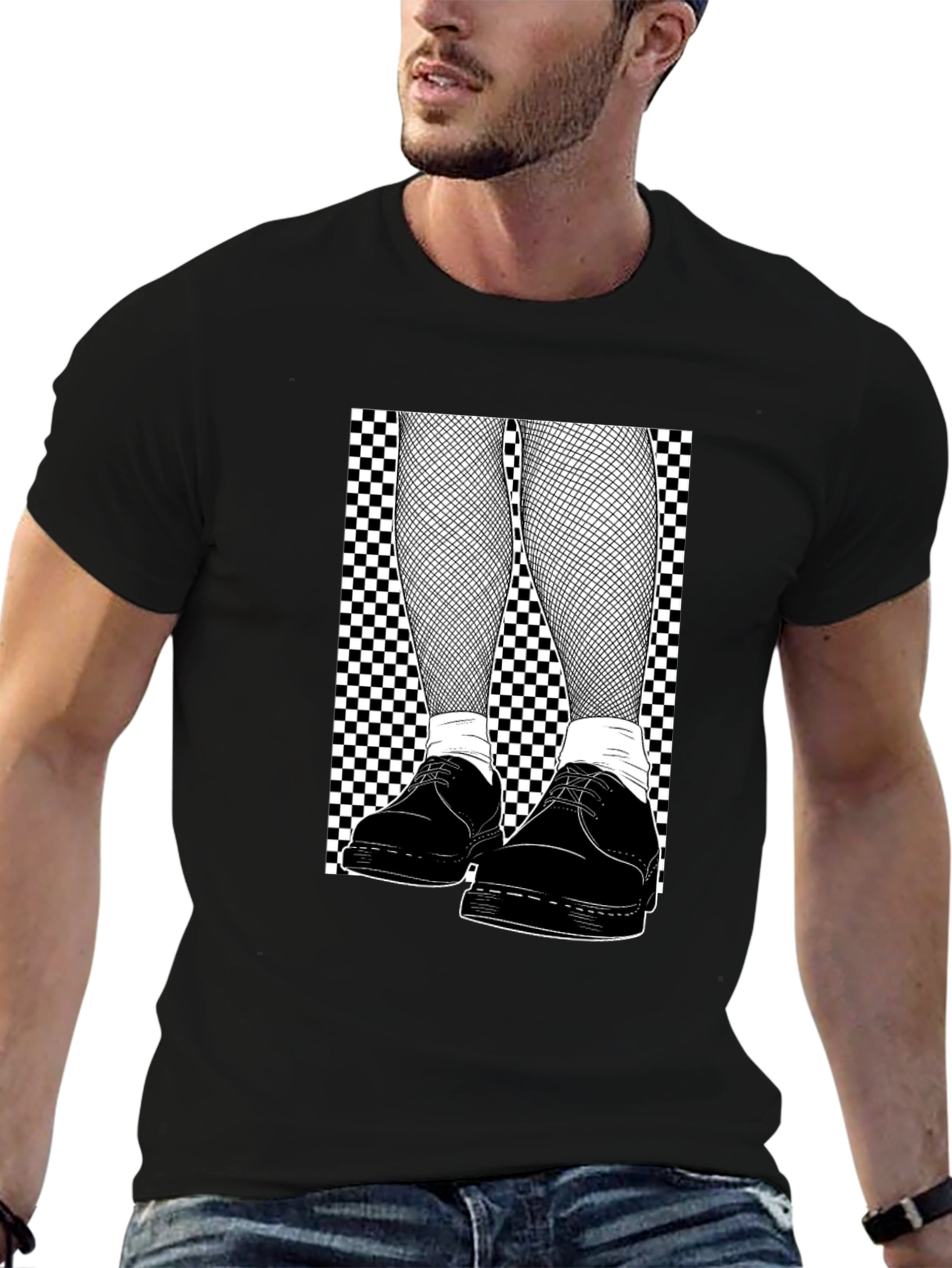 Checkered Style Graphic Tee