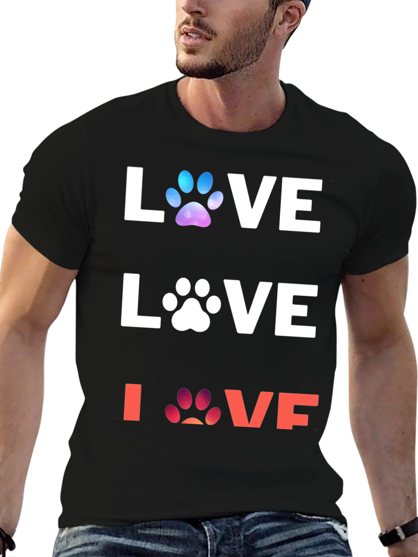 Love Paw Print Graphic T-Shirt