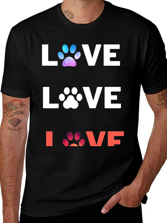 Love Paw Print Graphic T-Shirt