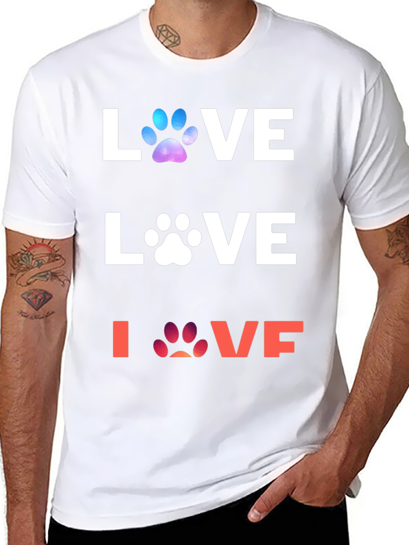 Love Paw Print Graphic T-Shirt
