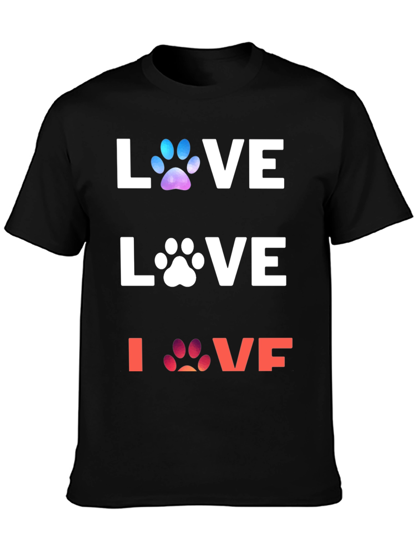 Love Paw Print Graphic T-Shirt