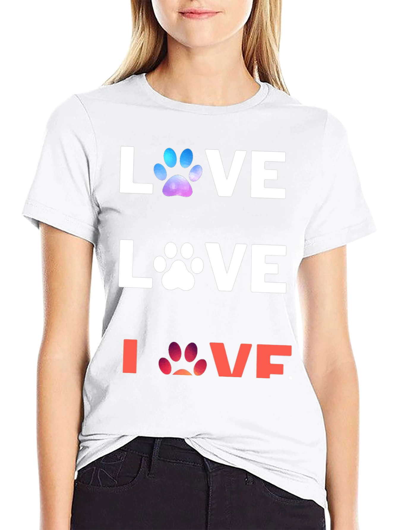 Love Paw Print Graphic T-Shirt