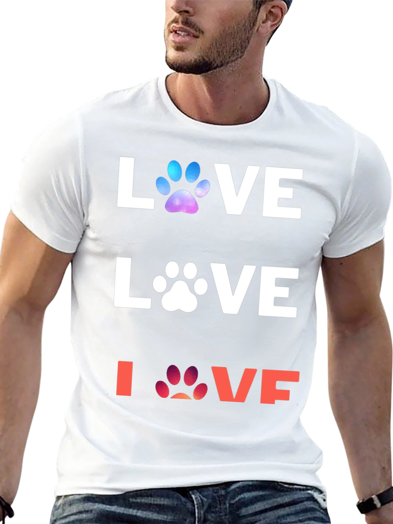 Love Paw Print Graphic T-Shirt
