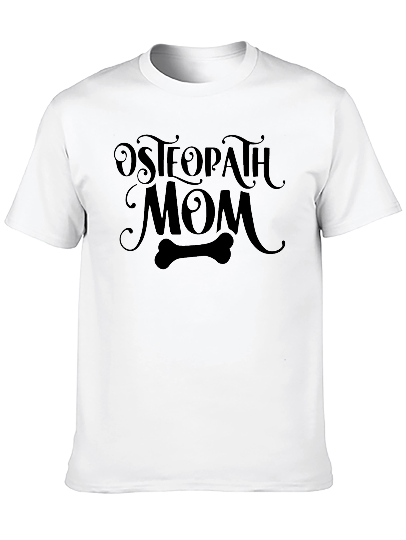 Osteopath Mom Black T-Shirt - Bone Graphic