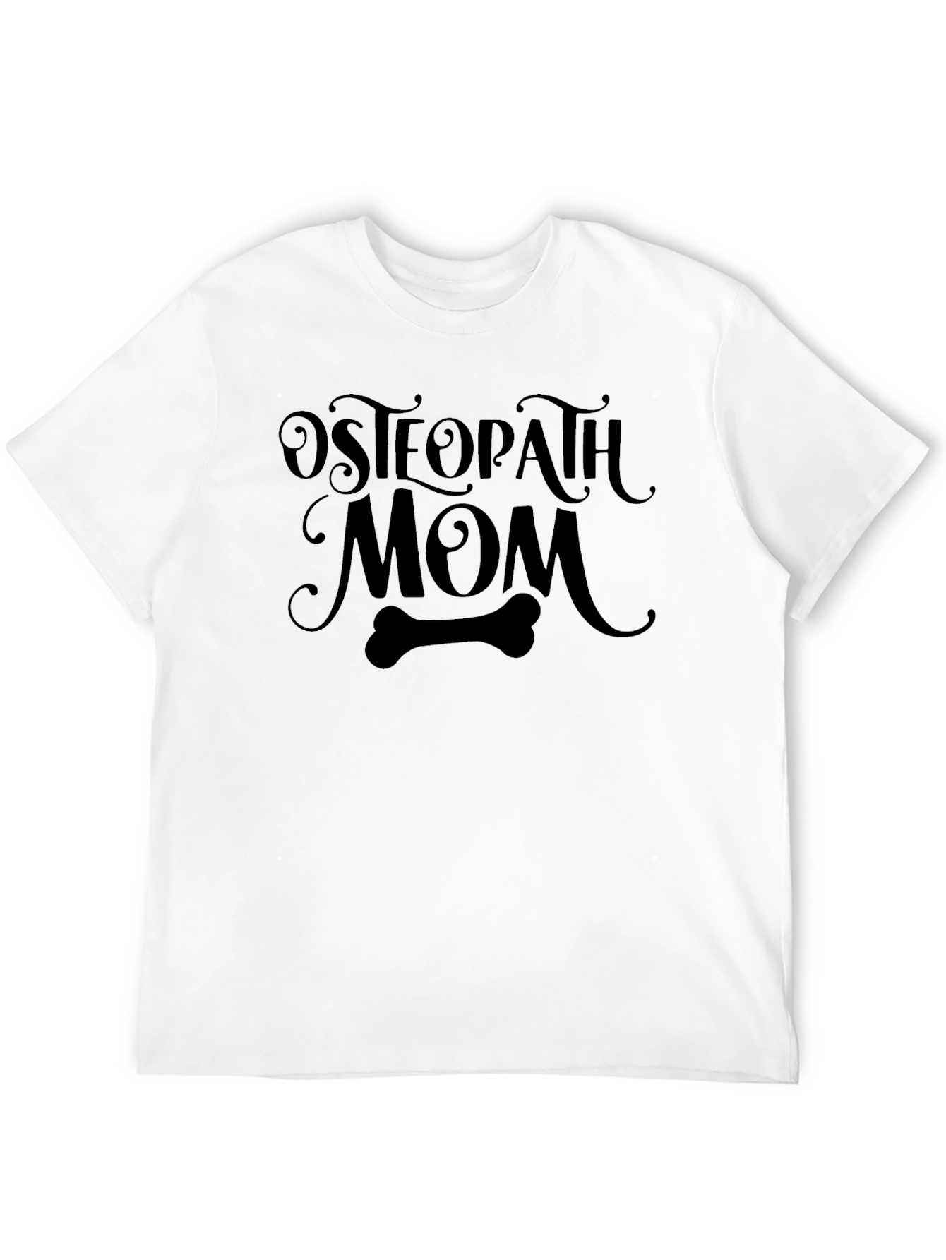Osteopath Mom Black T-Shirt - Bone Graphic