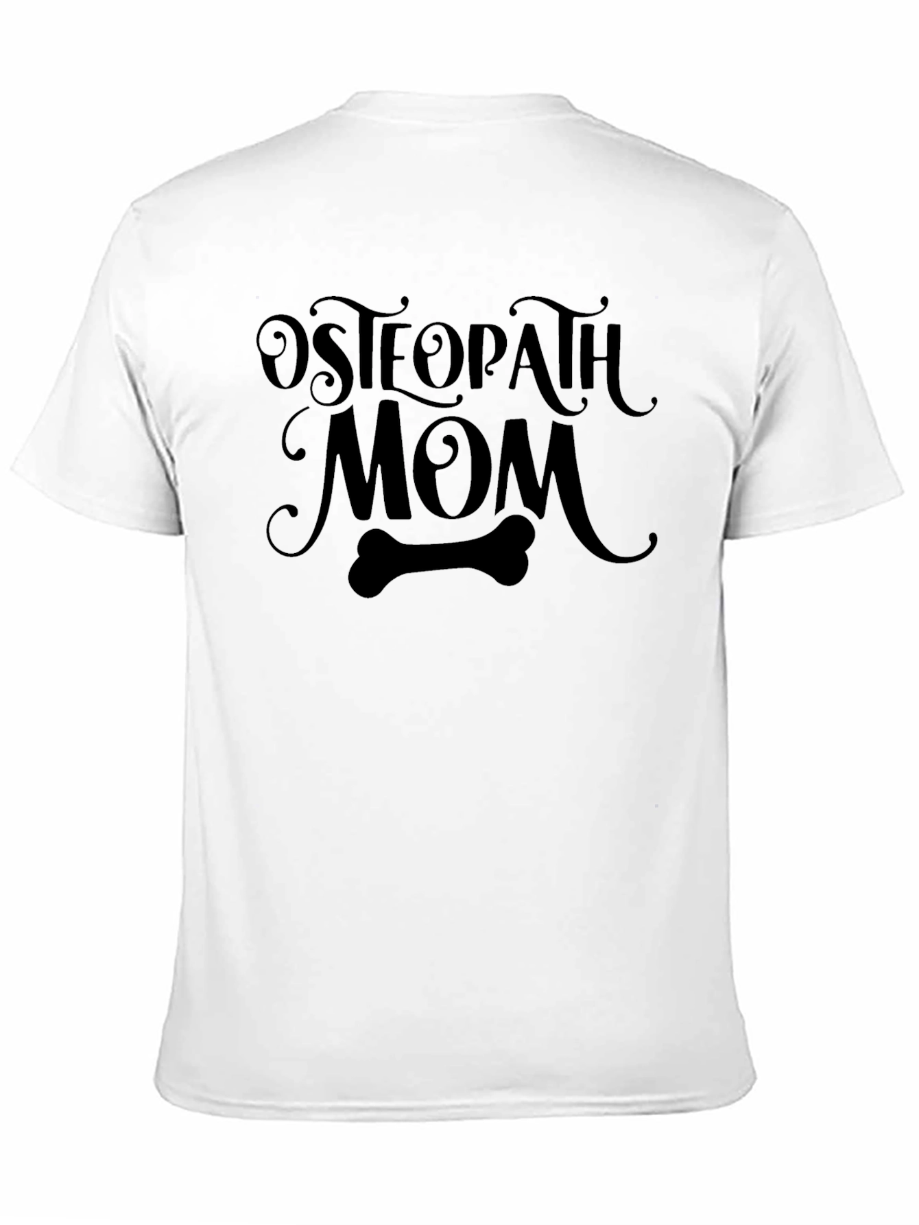 Osteopath Mom Black T-Shirt - Bone Graphic