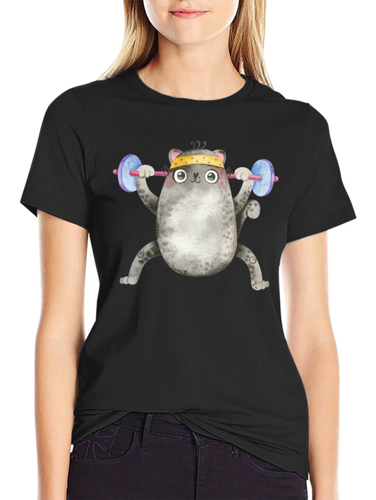 Weightlifting Cat T-Shirt