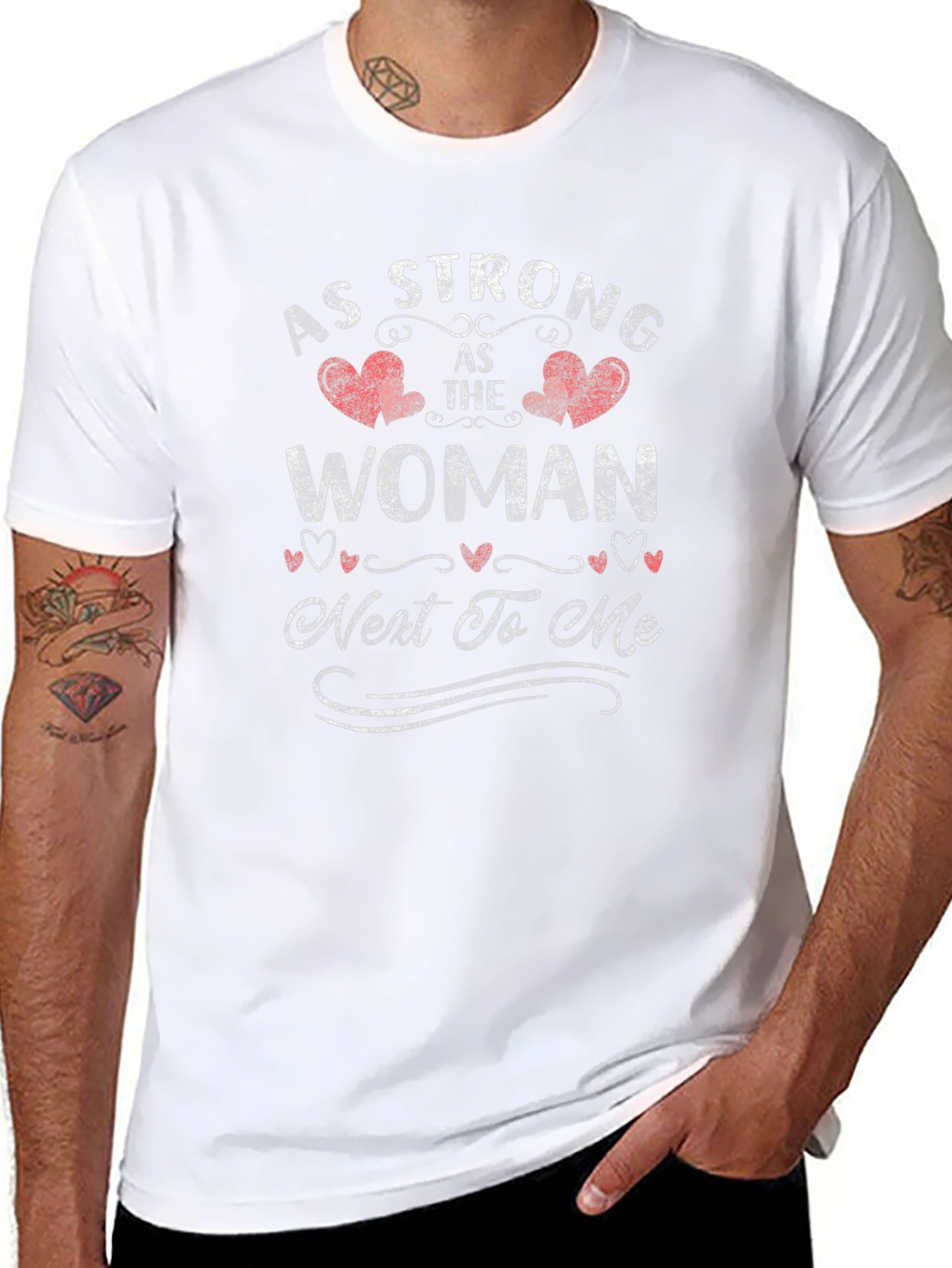 Strong Woman Graphic Tee - Heart Design
