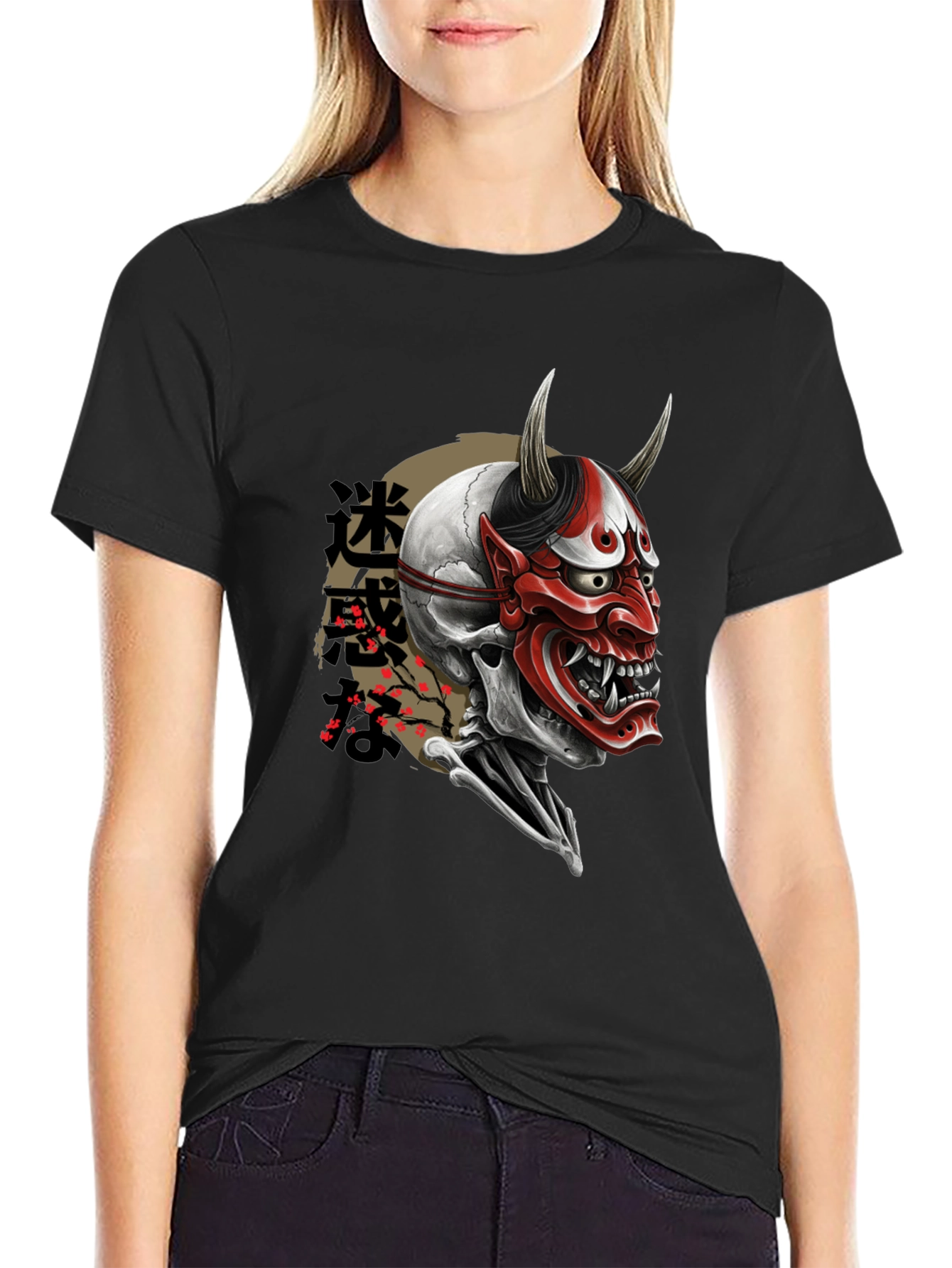 Japanese Oni Skull T-Shirt - Mens Graphic Tee