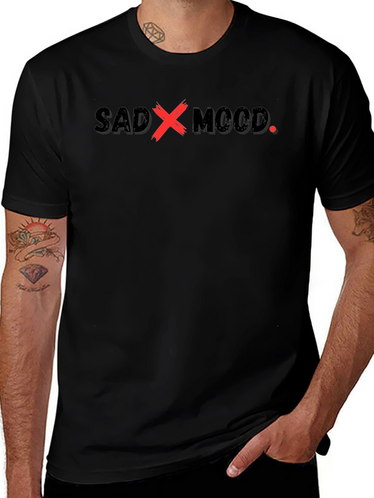 Sad x Mood Graphic Tee - Stylish Black Cotton T-Shirt