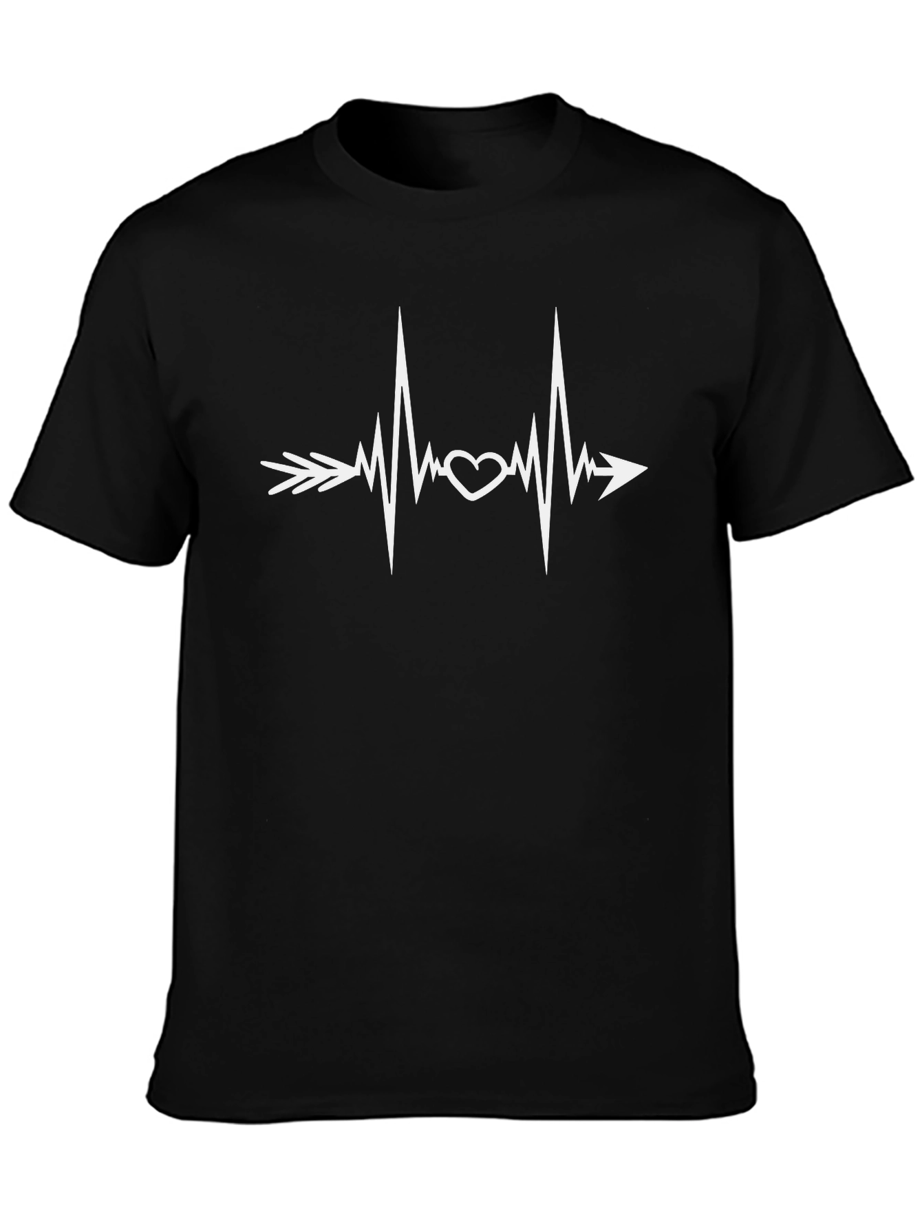 Heartbeat Arrow Graphic Black T-Shirt