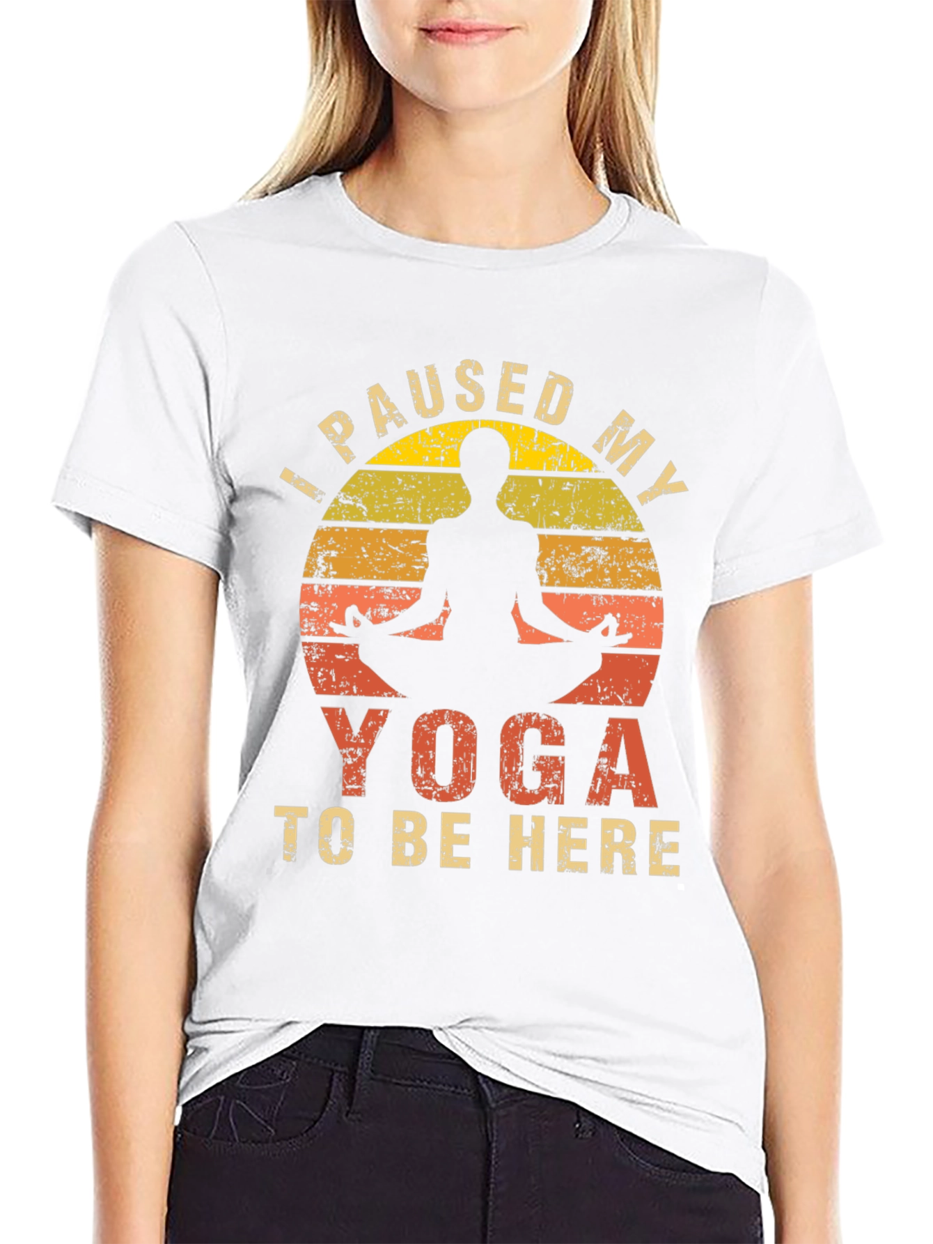 Yoga T-Shirt: Paused My Yoga To Be Here
