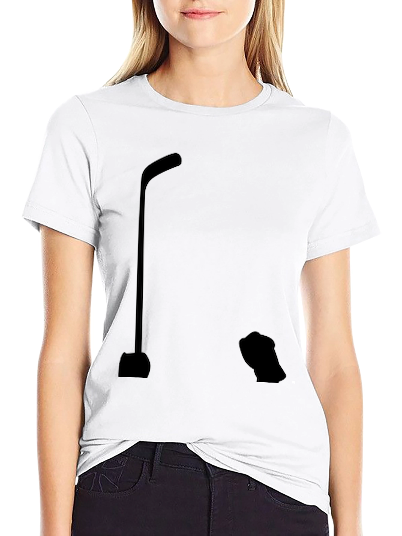 Hockey Stick Silhouette Graphic T-Shirt