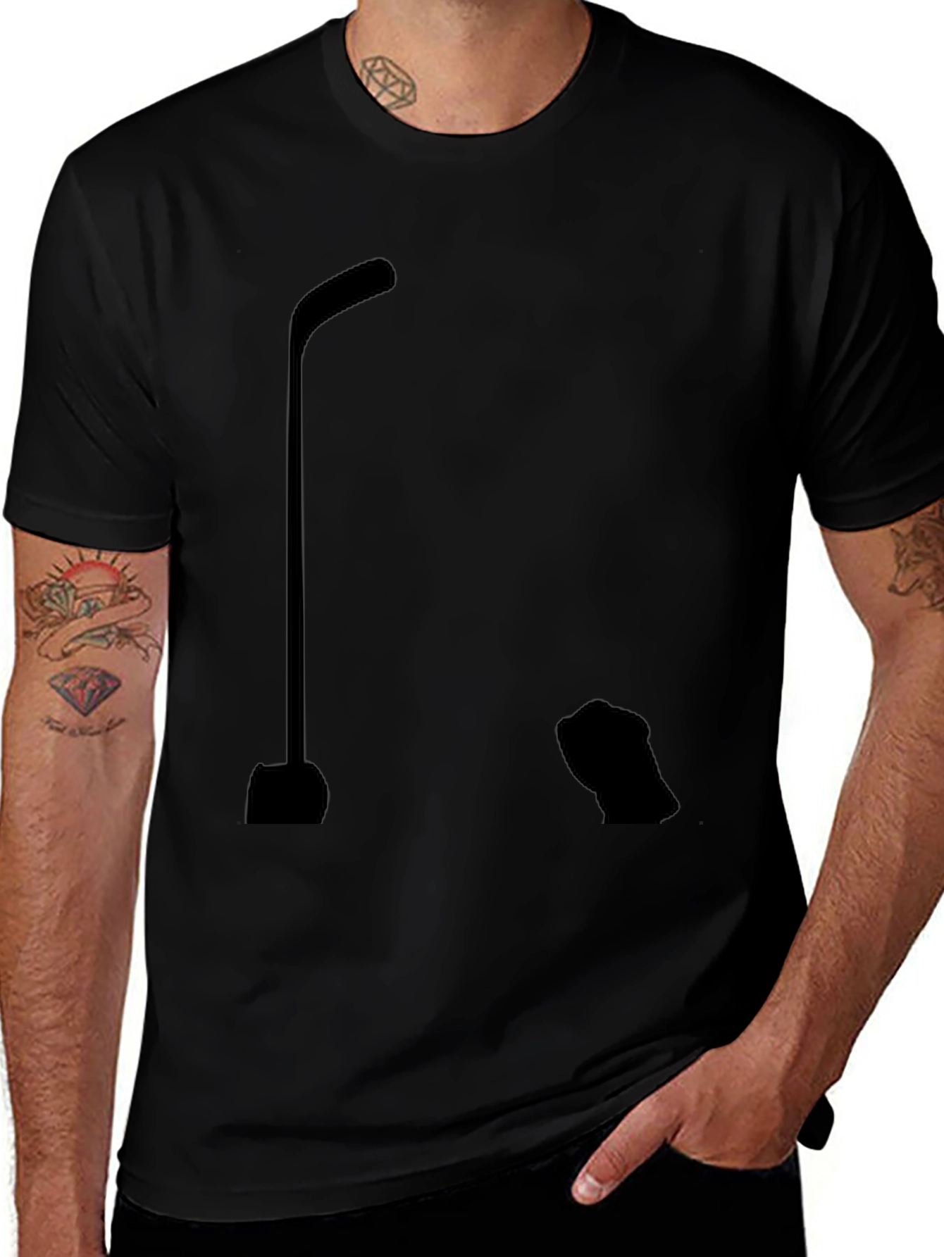 Hockey Stick Silhouette Graphic T-Shirt