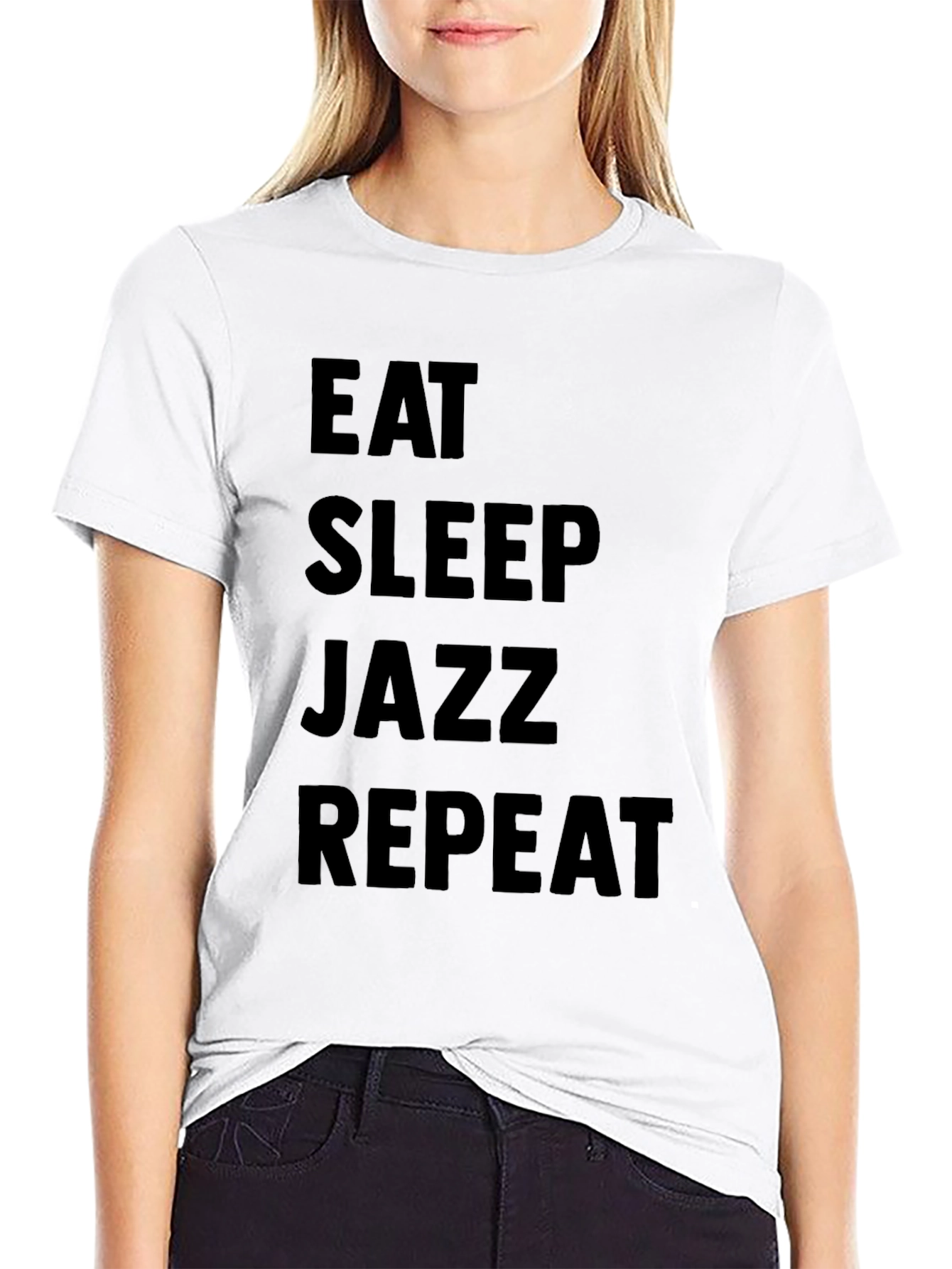 Eat Sleep Jazz Repeat Black Graphic T-Shirt