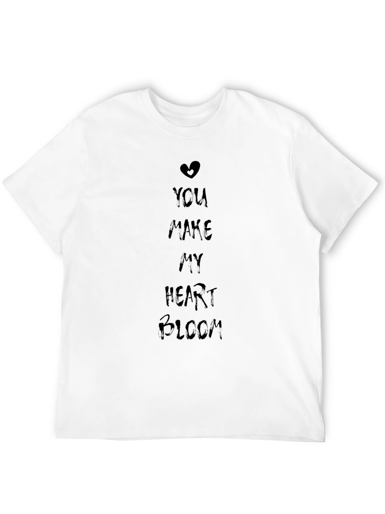 You Make My Heart Bloom Graphic T-Shirt - Black