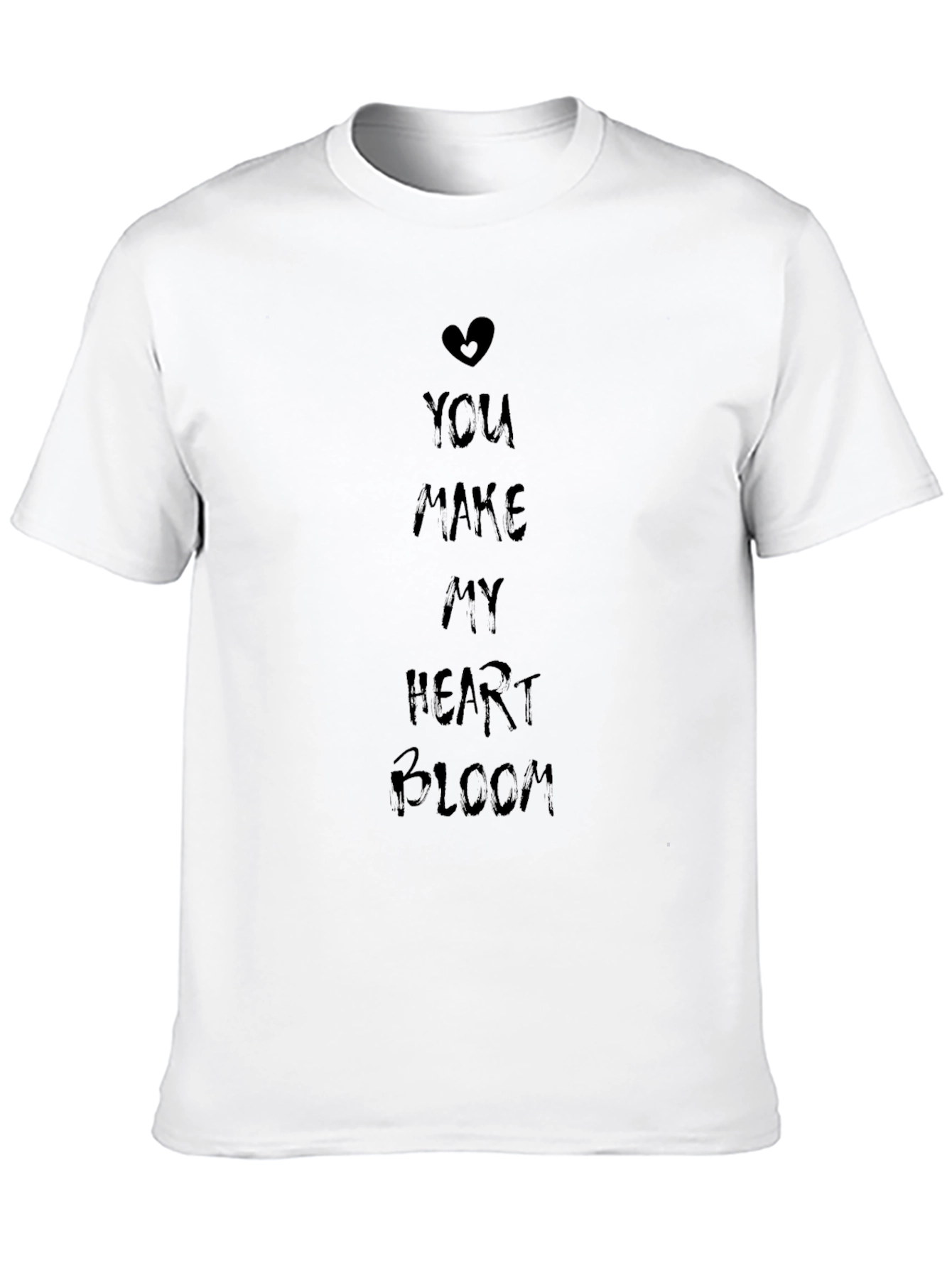 You Make My Heart Bloom Graphic T-Shirt - Black