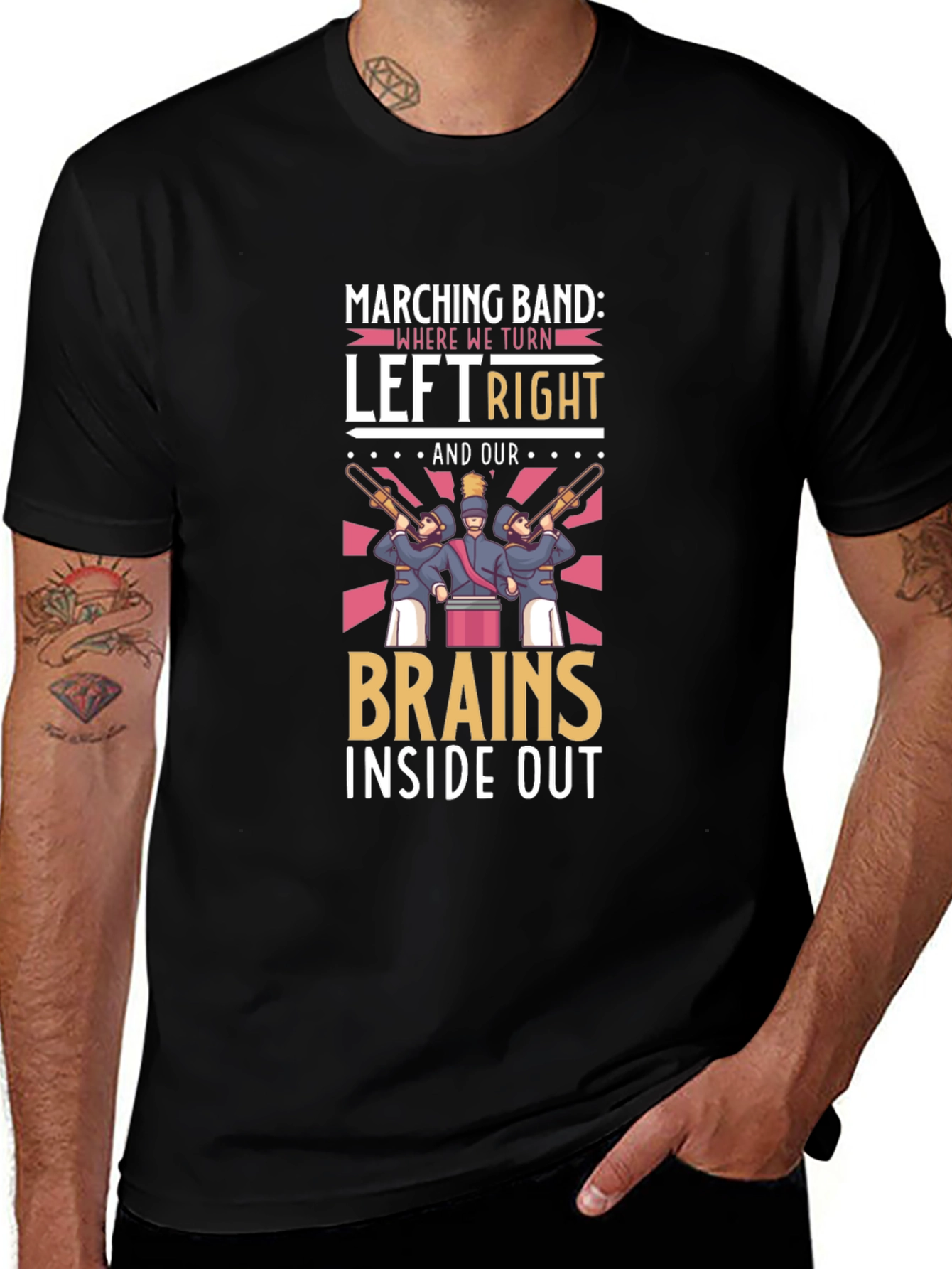 Marching Band Brains Inside Out Graphic Tee