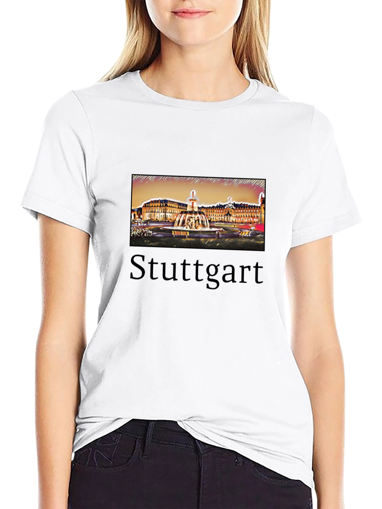 Stuttgart T-Shirt Black City Design