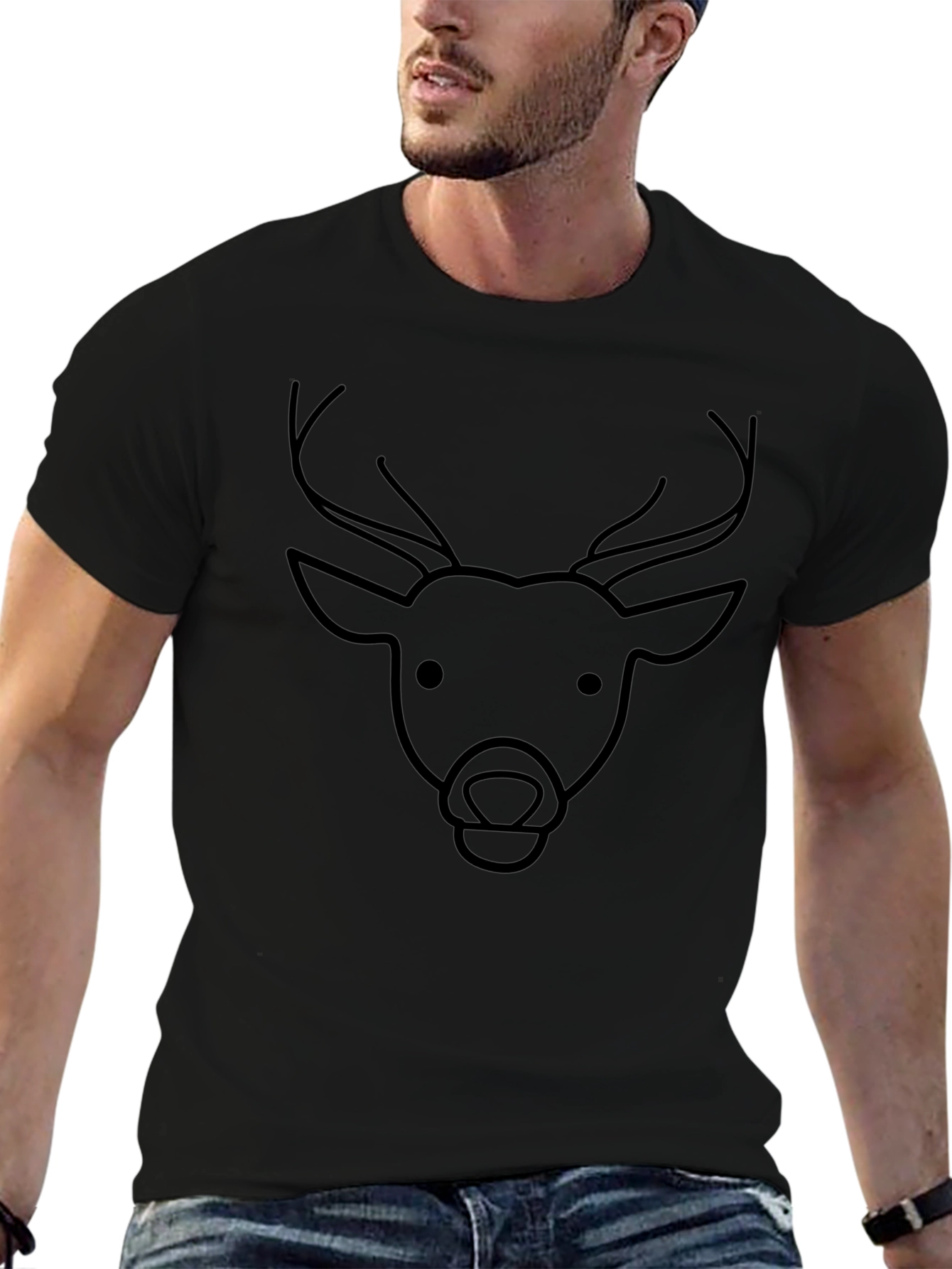 Deer Graphic Tee - Mens Black T-Shirt