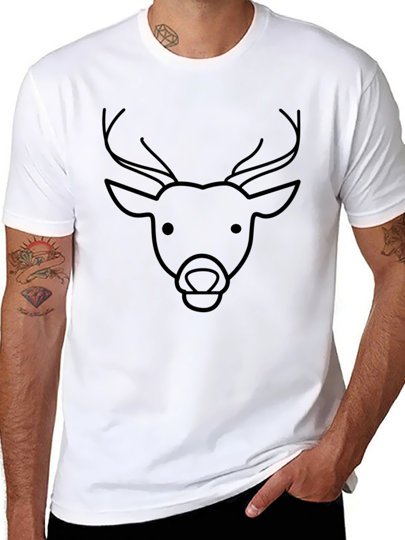 Deer Graphic Tee - Mens Black T-Shirt
