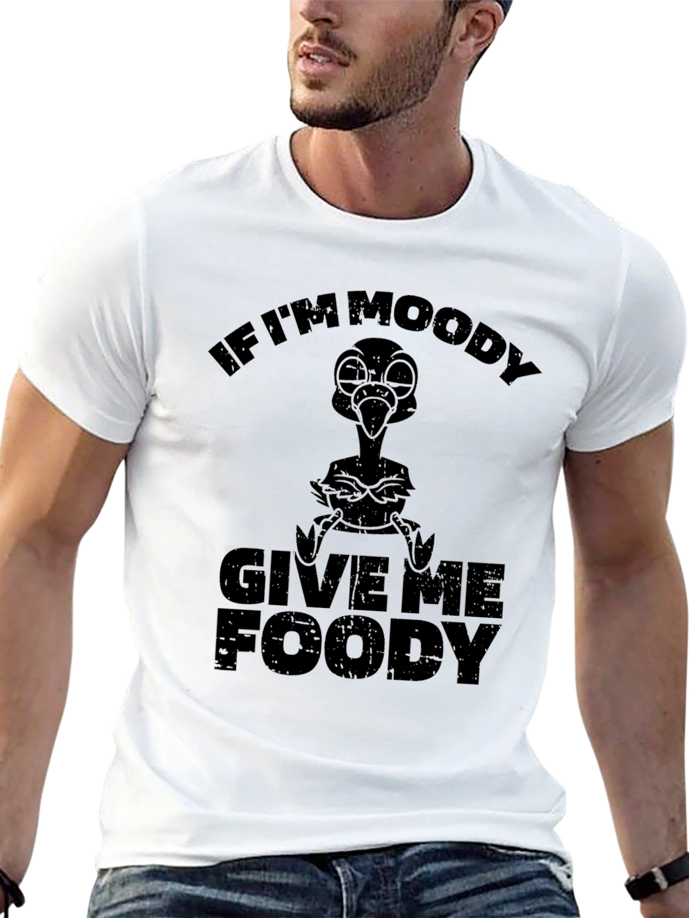 Moody Foody Graphic T-Shirt - Funny Bird Tee
