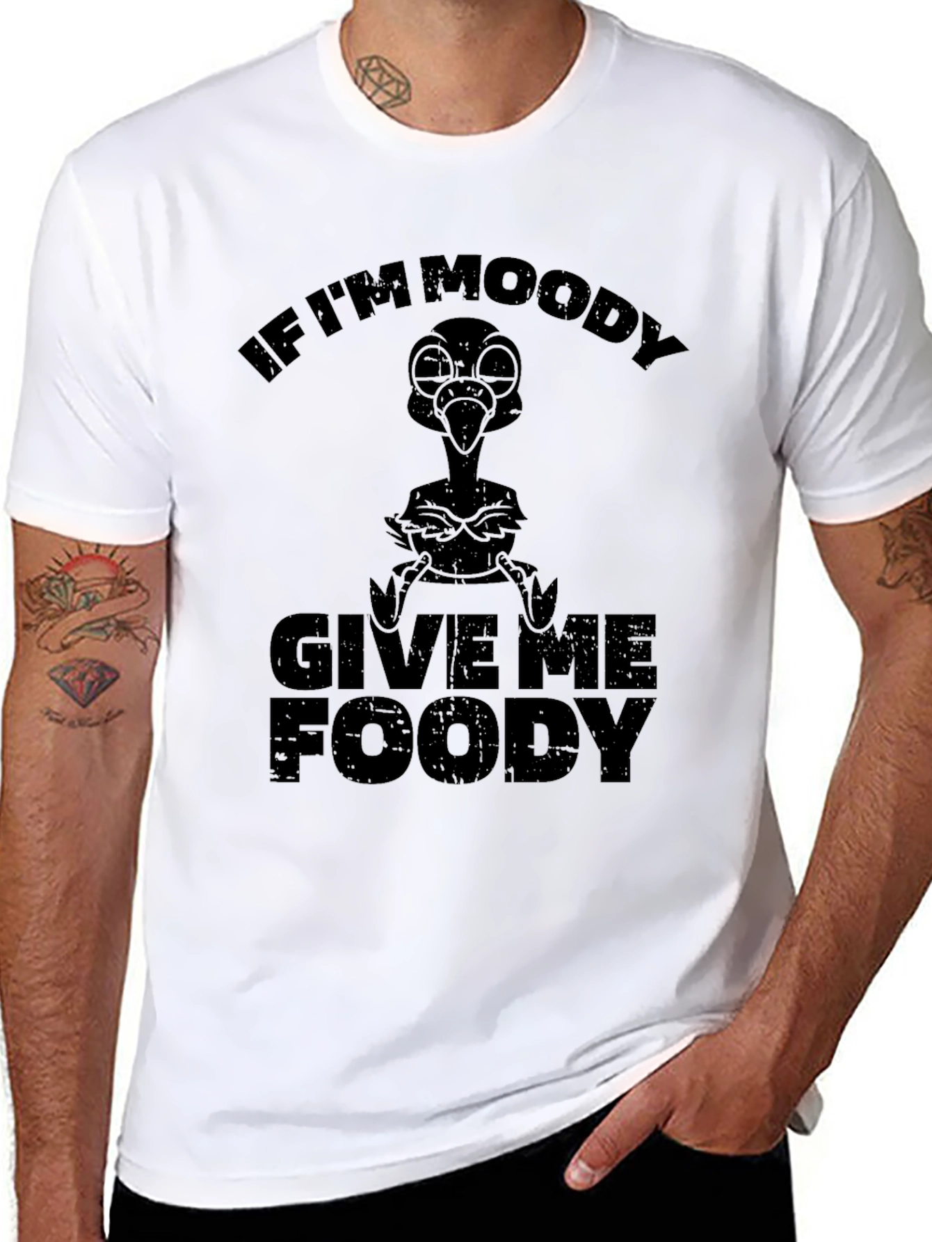 Moody Foody Graphic T-Shirt - Funny Bird Tee