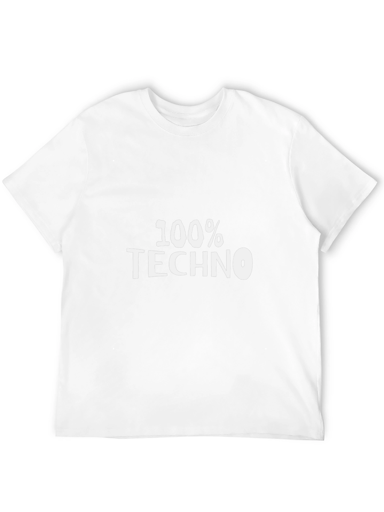 100% Techno Black T-Shirt EDM Music Lover Tee