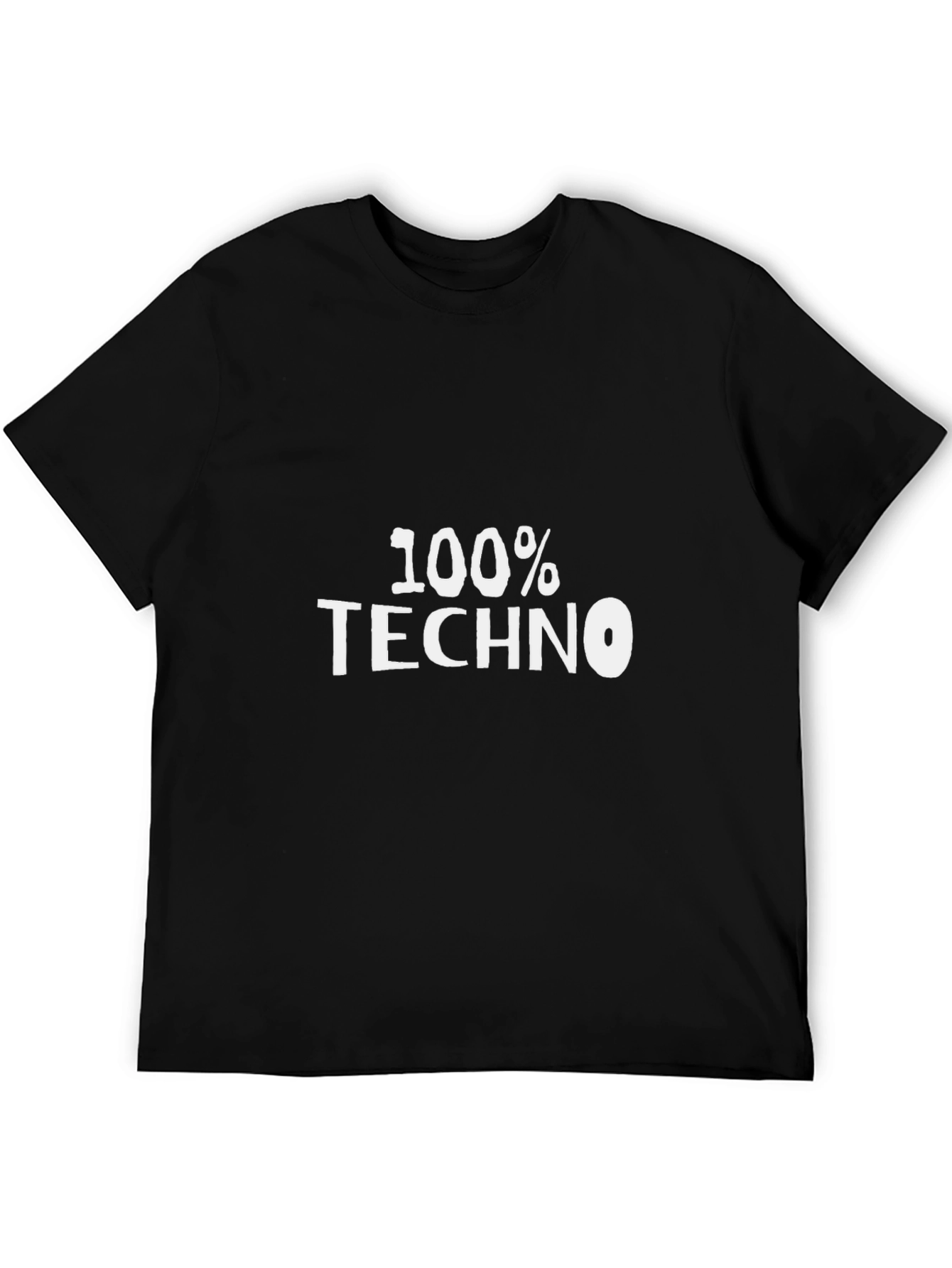 100% Techno Black T-Shirt EDM Music Lover Tee