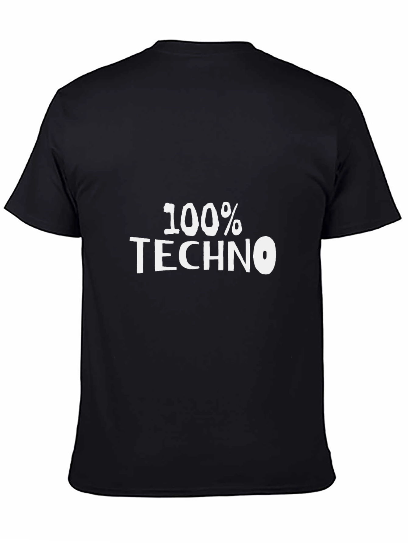 100% Techno Black T-Shirt EDM Music Lover Tee