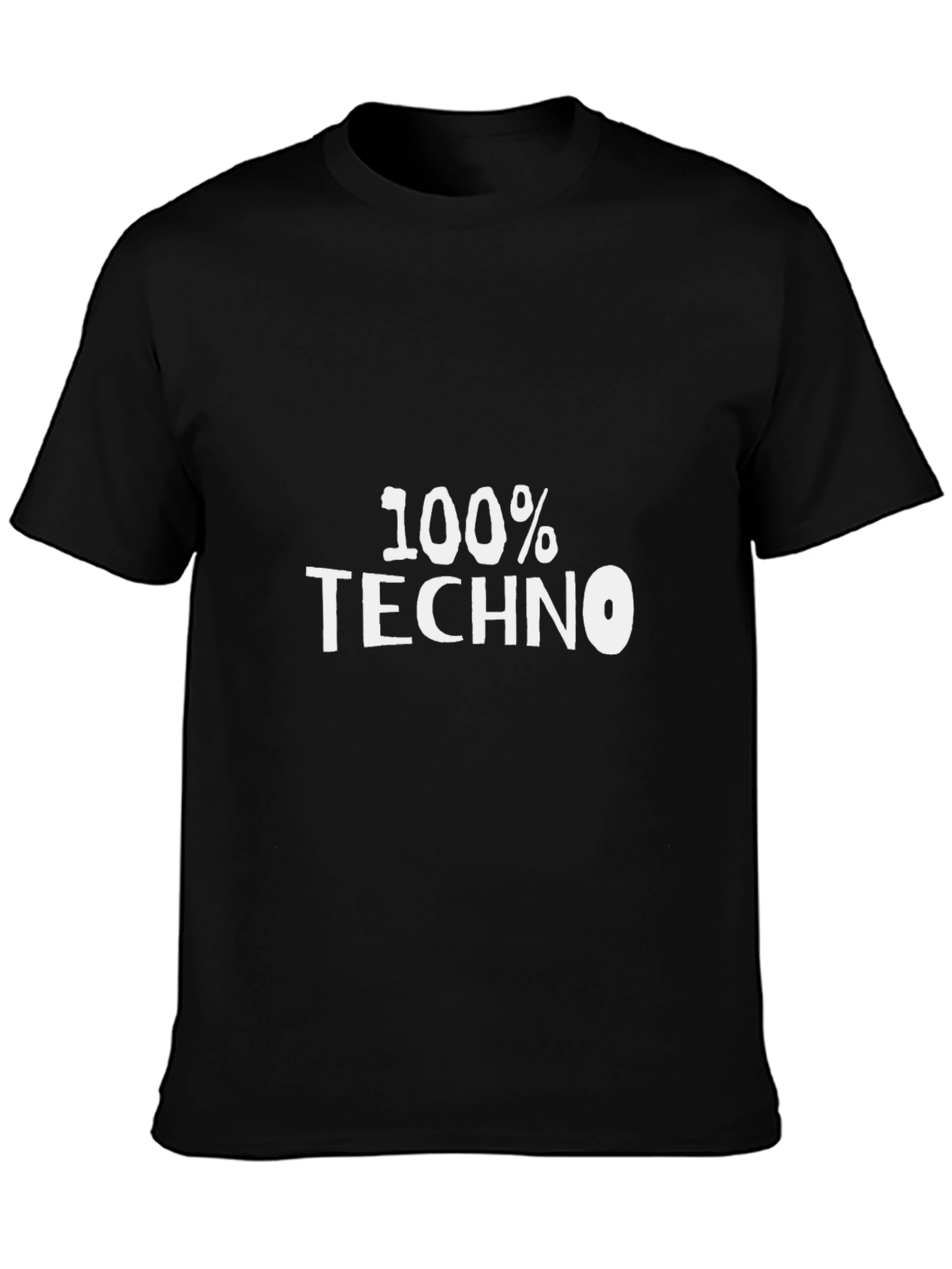 100% Techno Black T-Shirt EDM Music Lover Tee