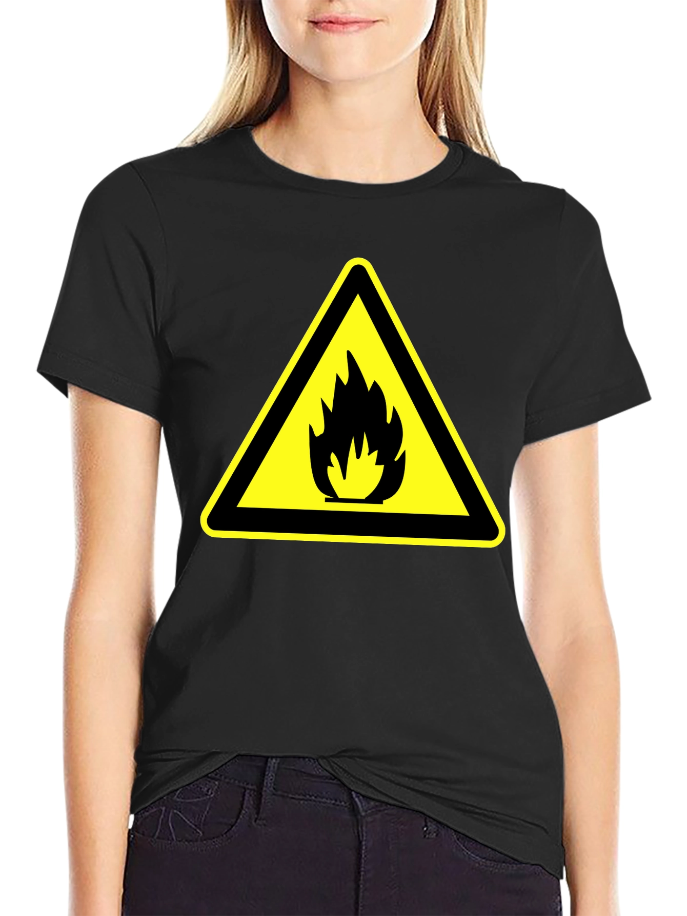 Warning Fire Hazard T-Shirt - Black
