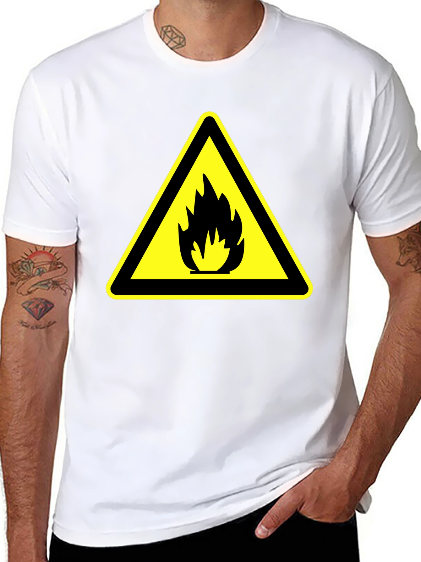 Warning Fire Hazard T-Shirt - Black