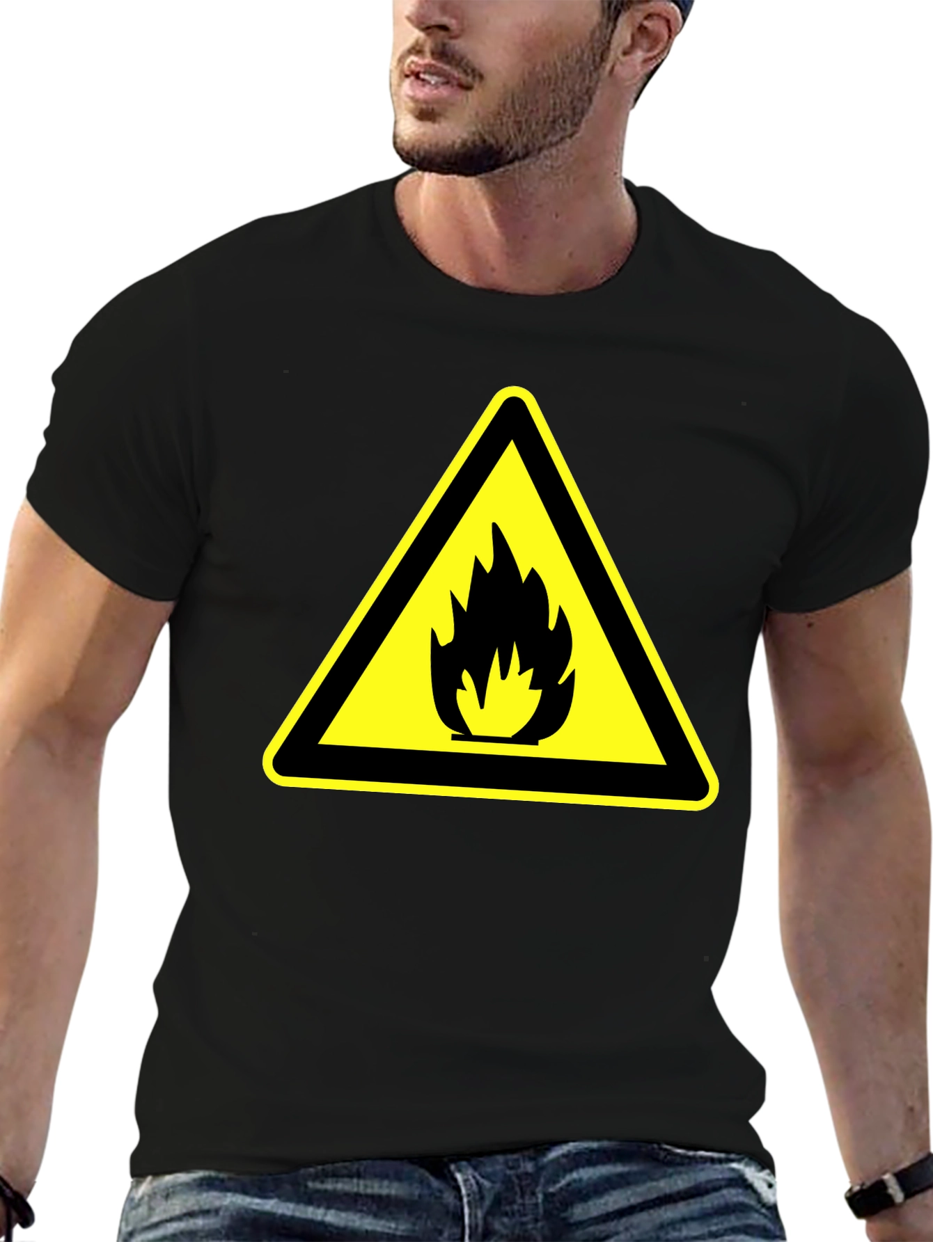 Warning Fire Hazard T-Shirt - Black